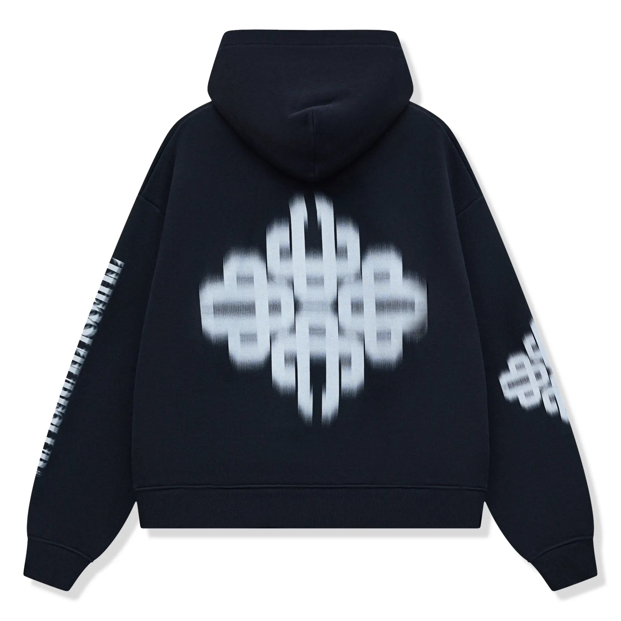 Back View of The Couture Club Motion Blurred Black Zip-Up Hoodie