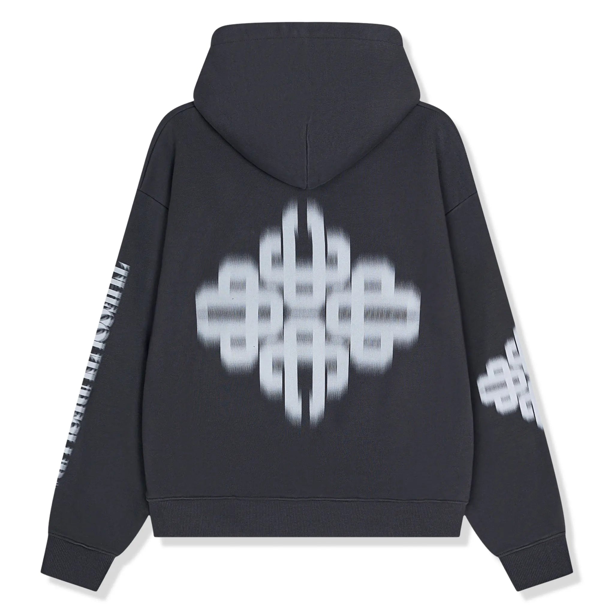 Back View of the couture club motion blurred emblem charcoal hoodie tccm2978
