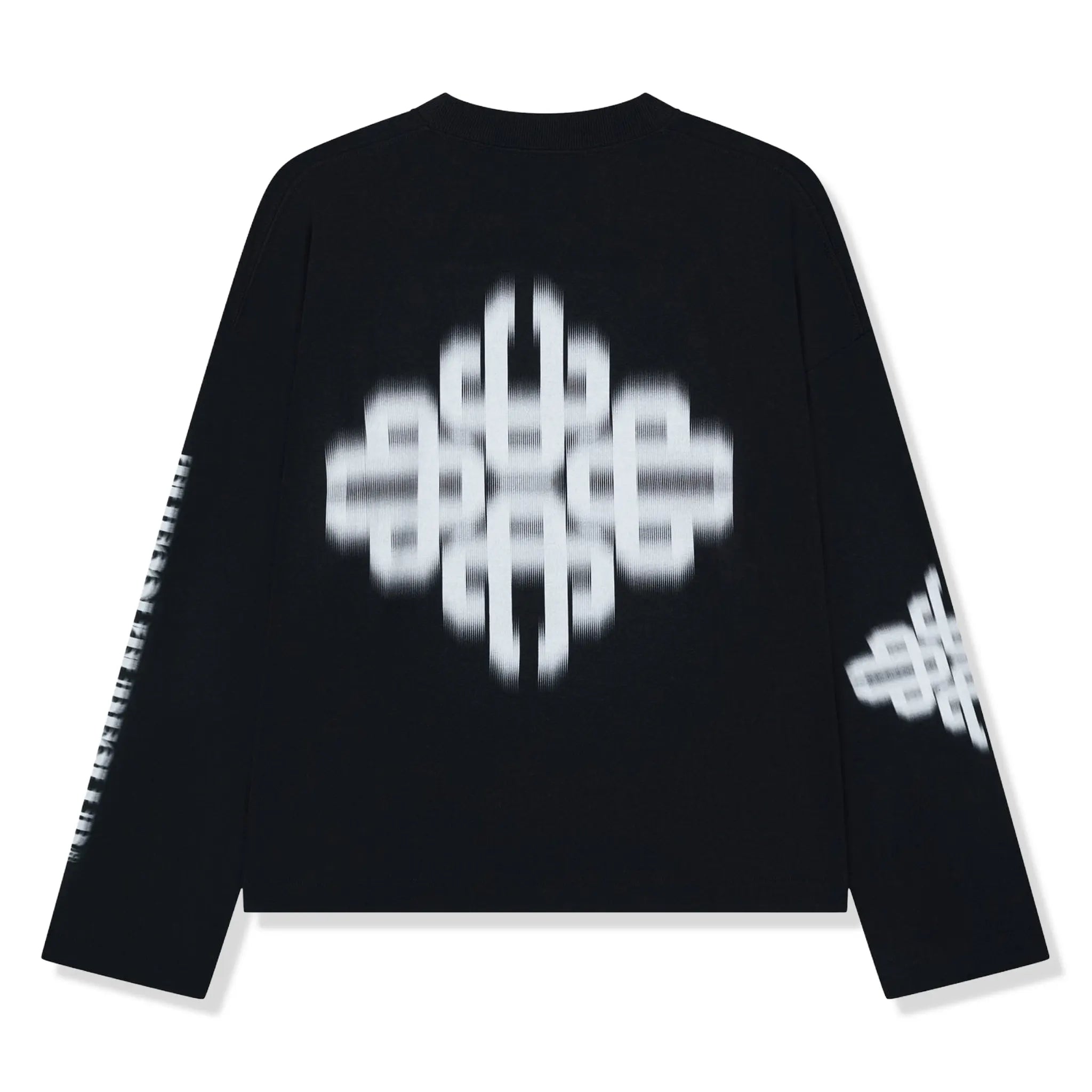 Back View of The Couture Club Motion Blurred L/S Black T-Shirt