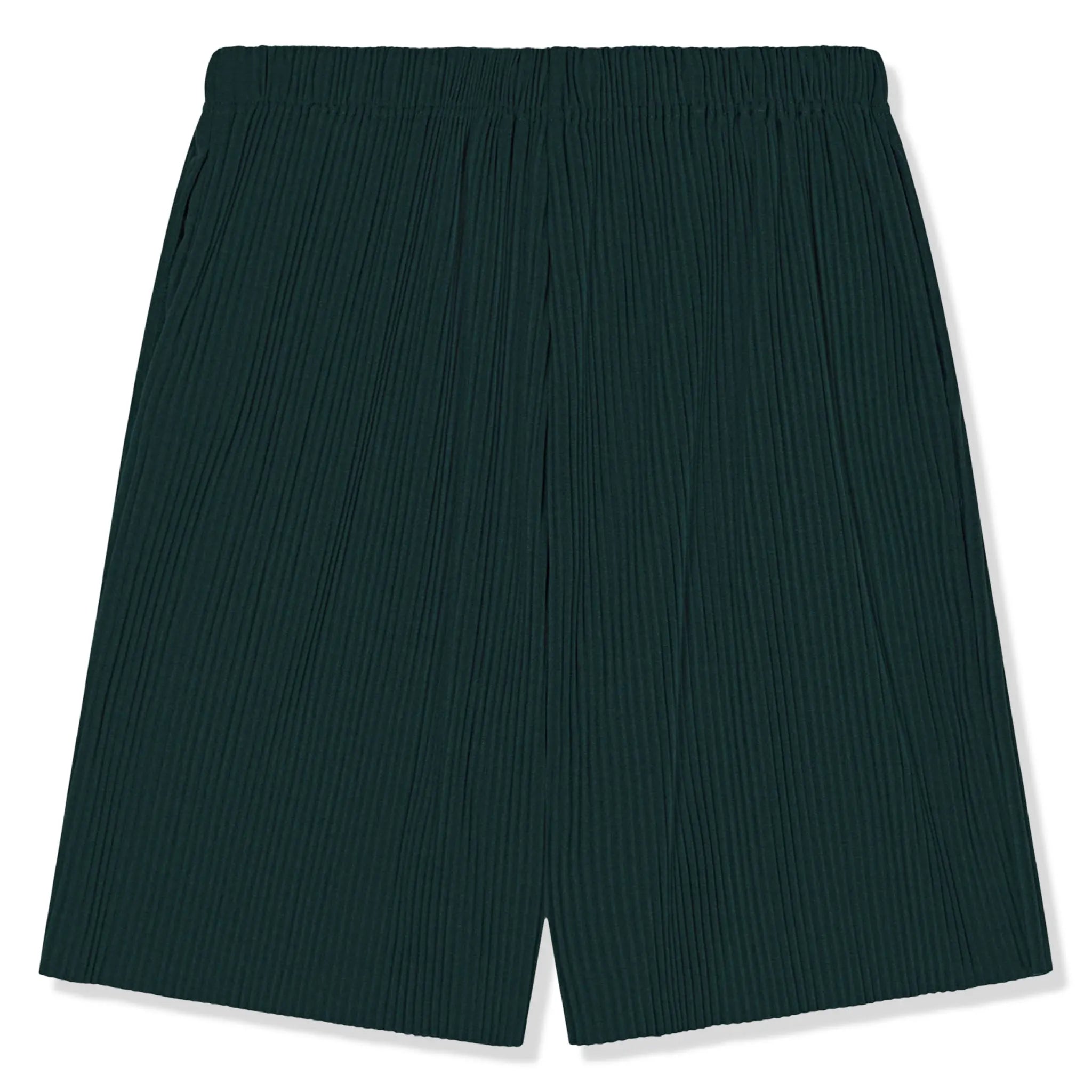 Back View of The Couture Club Plisse Forest Green Shorts