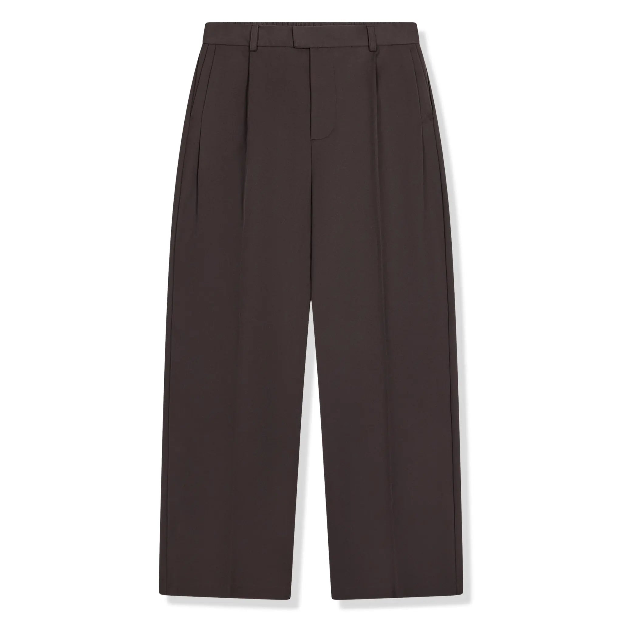 Front View of The Couture Club Rivet Detail Brown Trousers