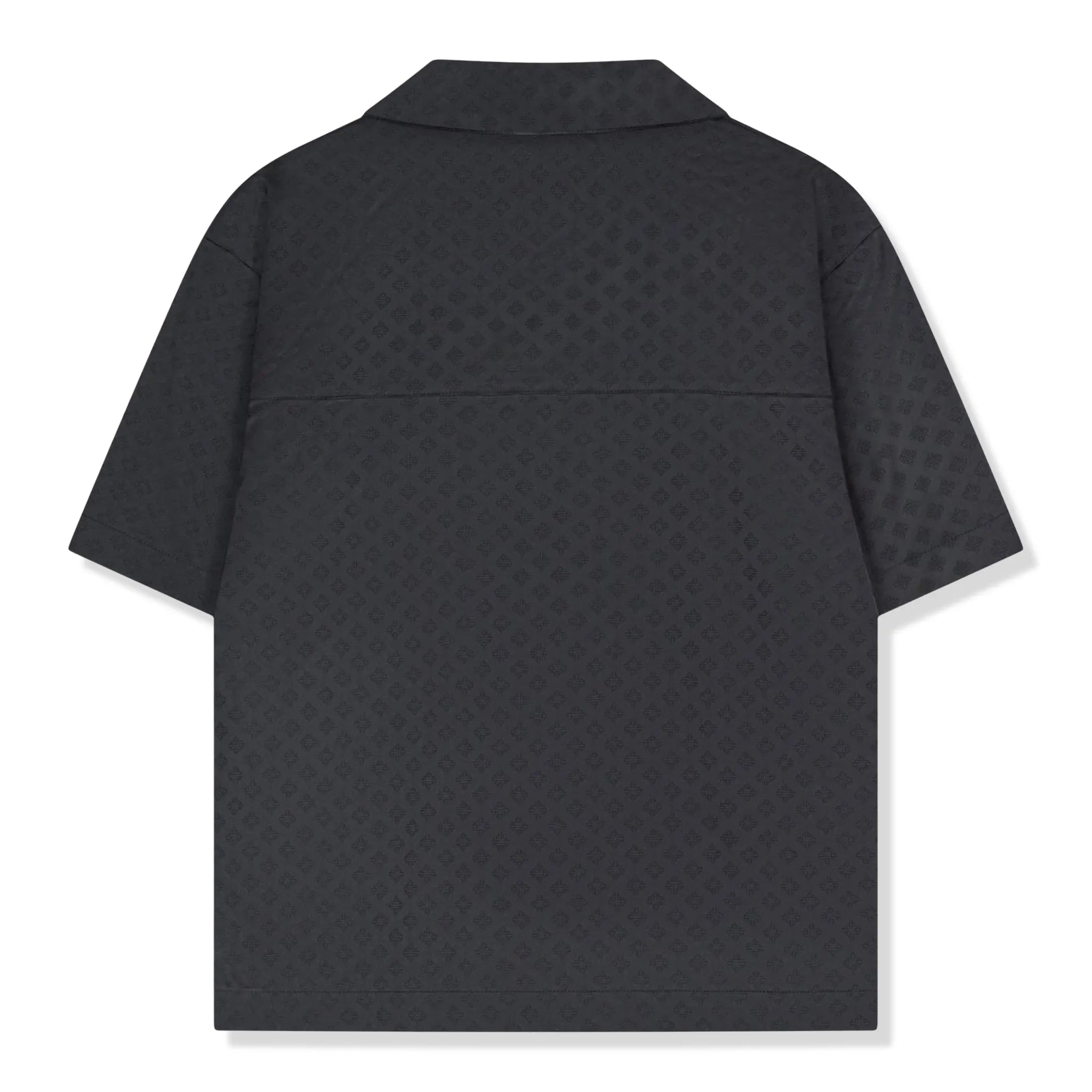 Back View of The Couture Club Satin Jacquard Black Shirt