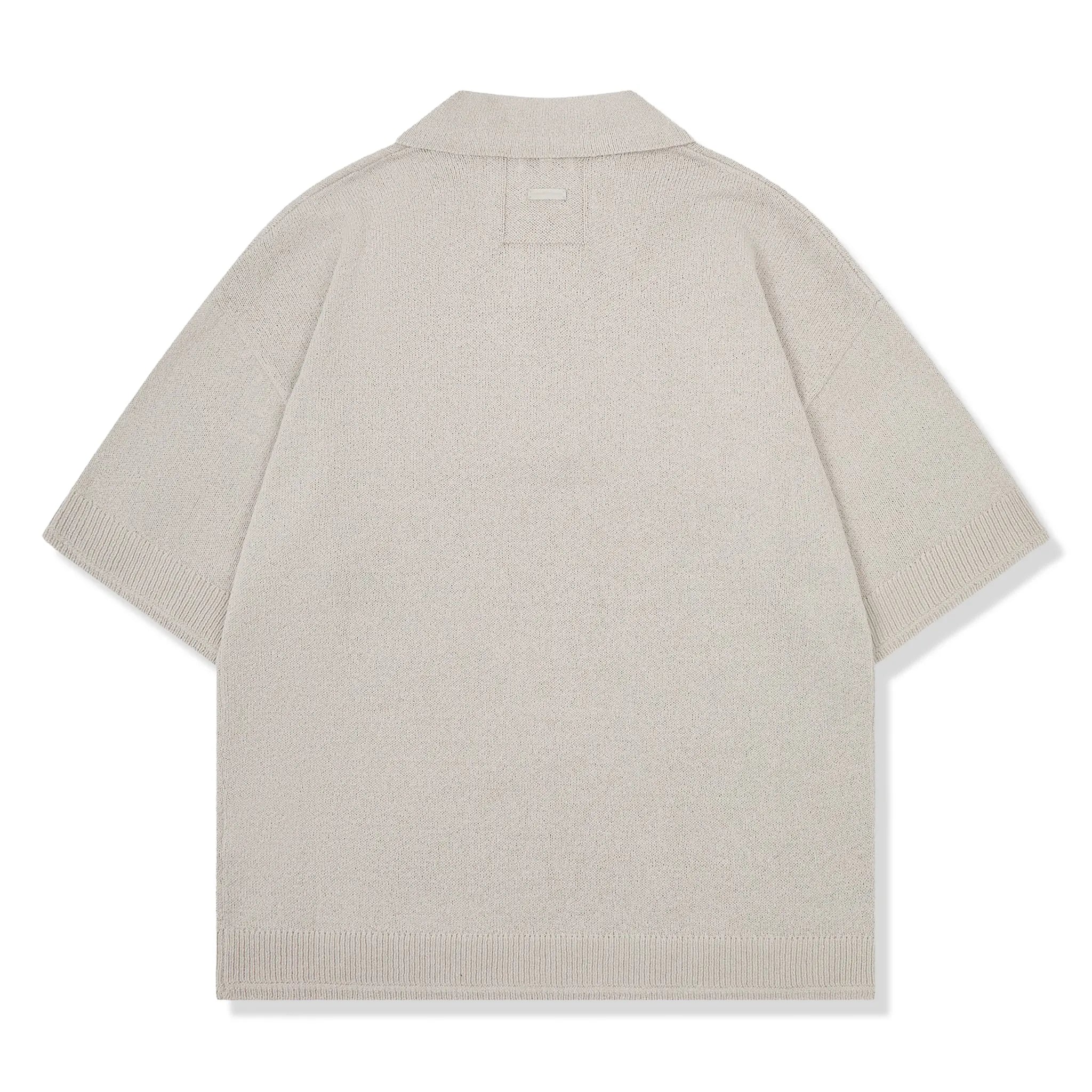 Back View The Couture Fine Gauge Knitted Mushroom Polo Shirt