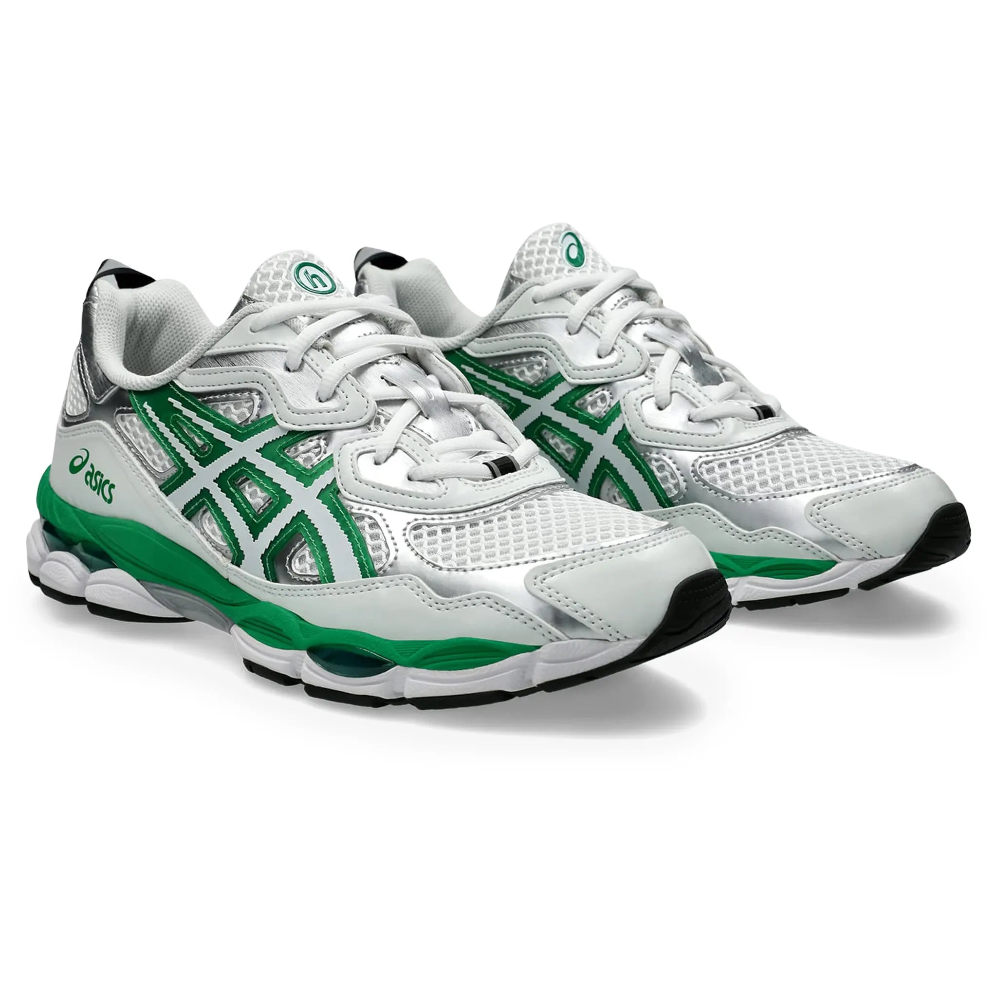 Front side view of The HIDDEN.NY x ASICS Gel-NYC White Green 1201B001-100