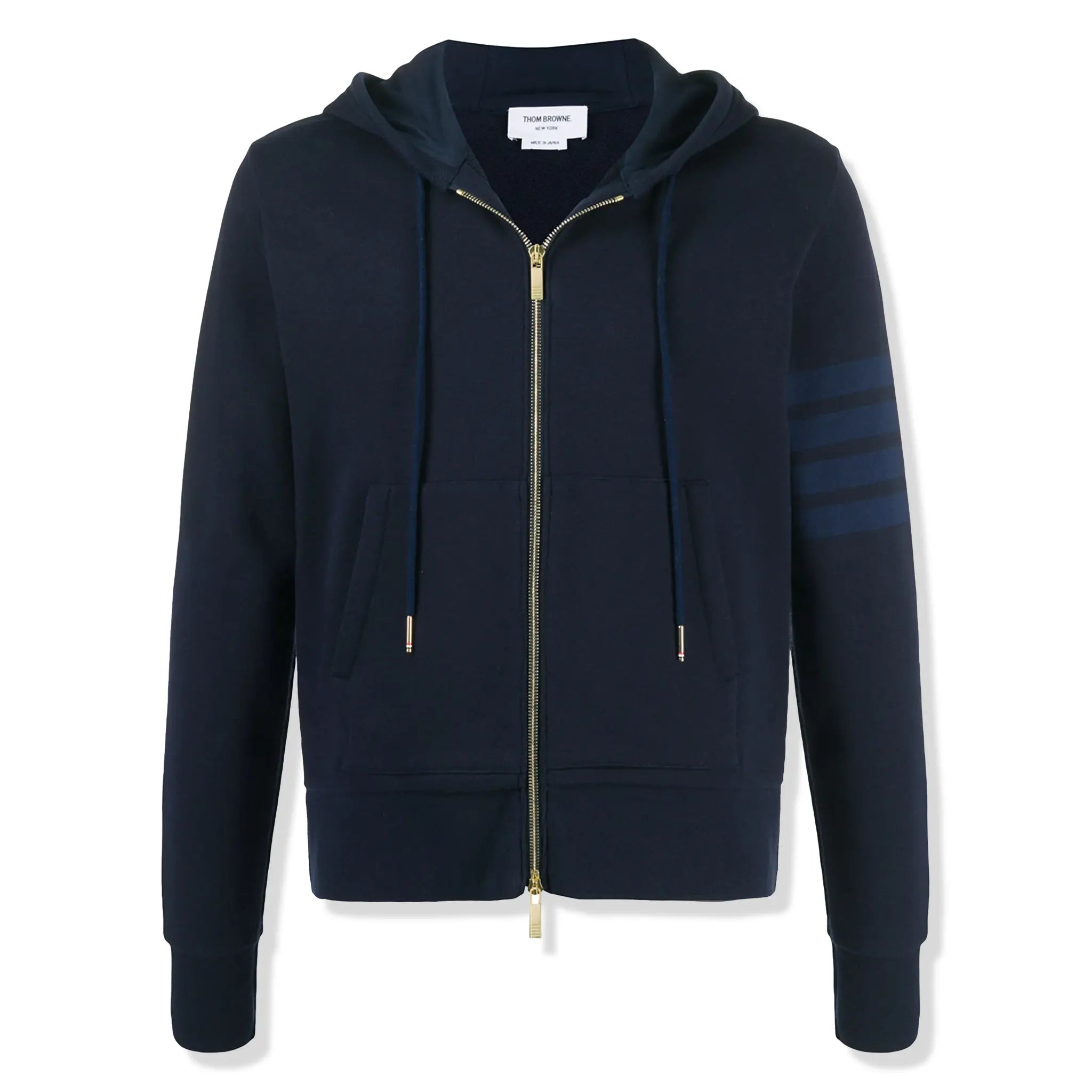 Thom Browne Classic Loopback 4-Bar Tonal Full Zip Blue Thom Browne Classic Loopback 4-Bar Tonal Full Zip Blue