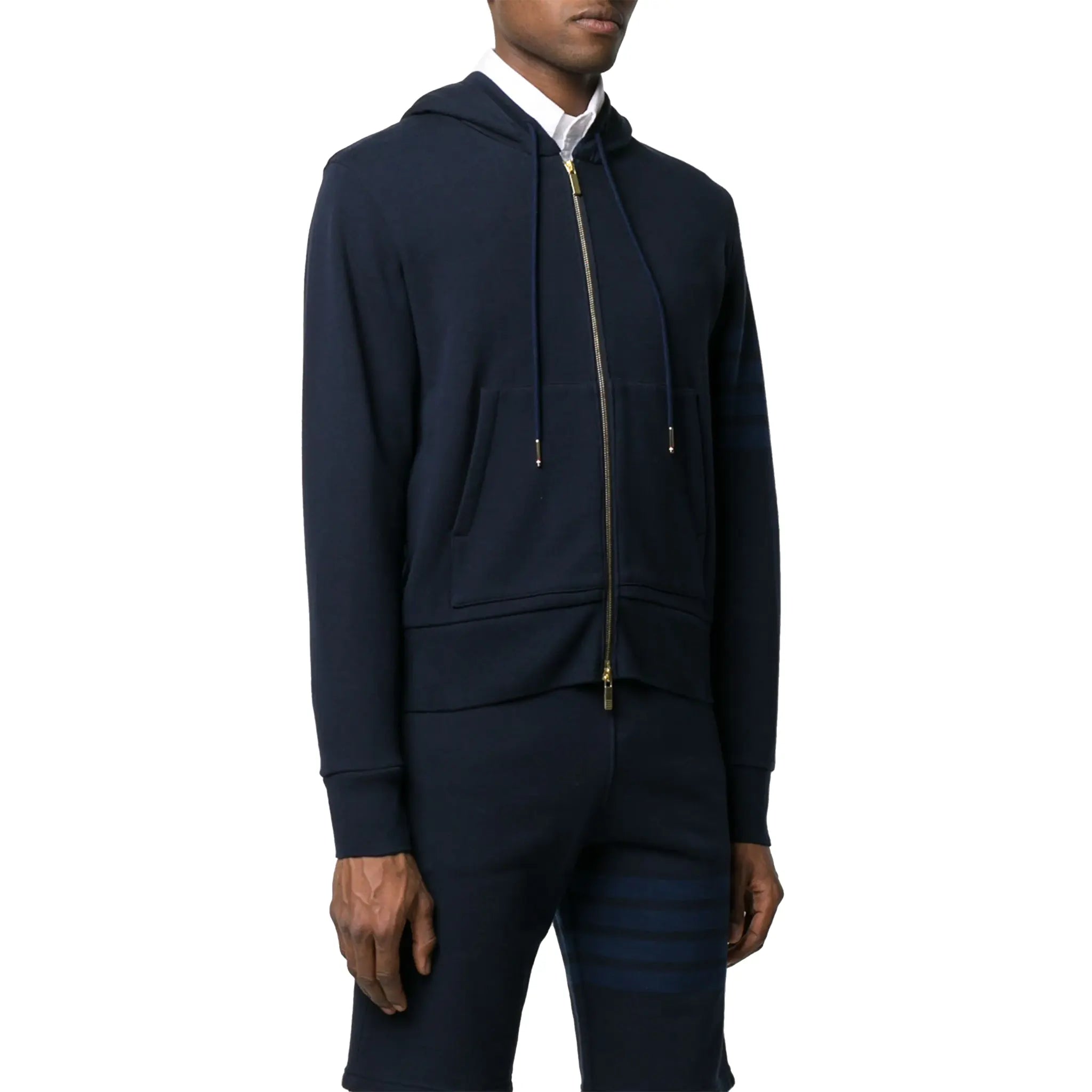 Thom Browne Classic Loopback 4-Bar Tonal Full Zip Blue Thom Browne Classic Loopback 4-Bar Tonal Full Zip Blue