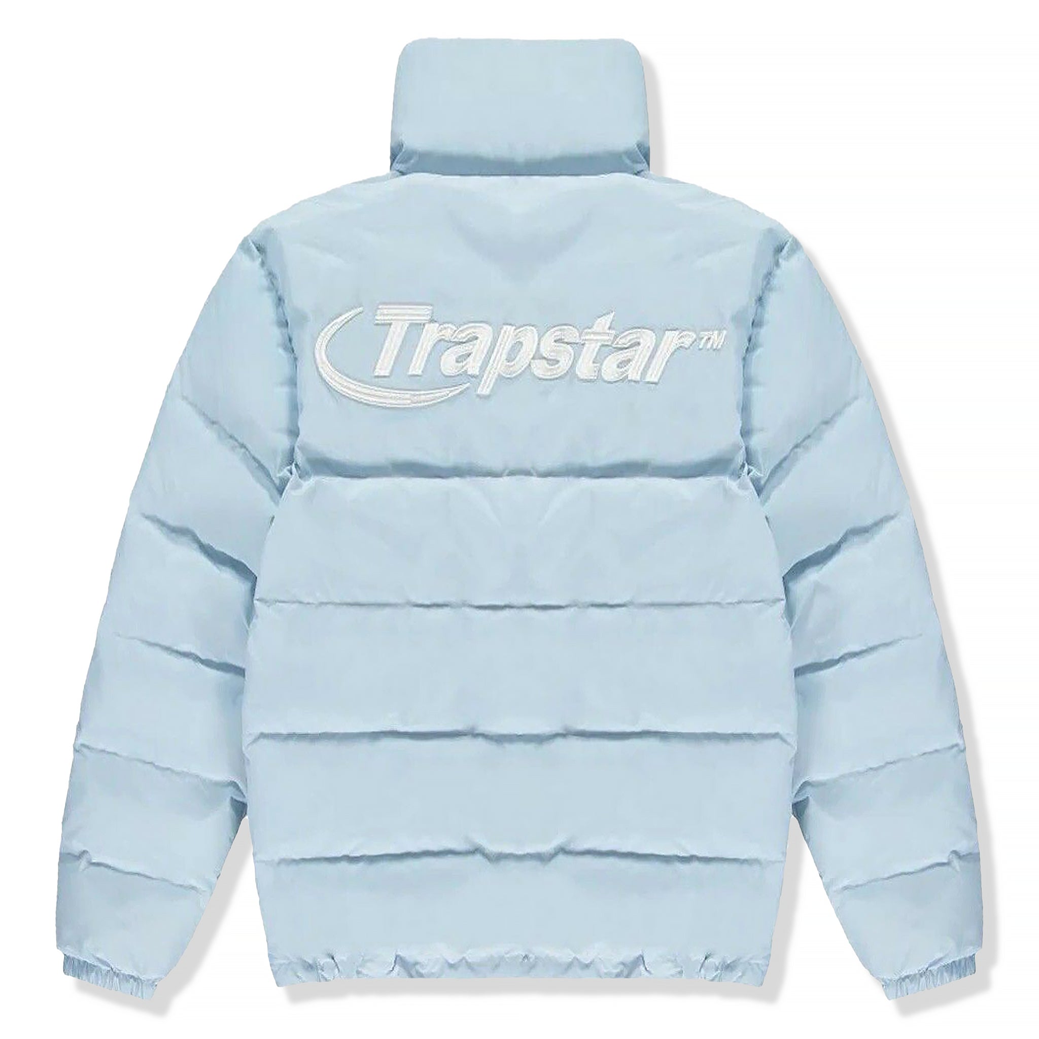 Back view of Trapstar Hyperdrive Puffer Sky Blue Jacket