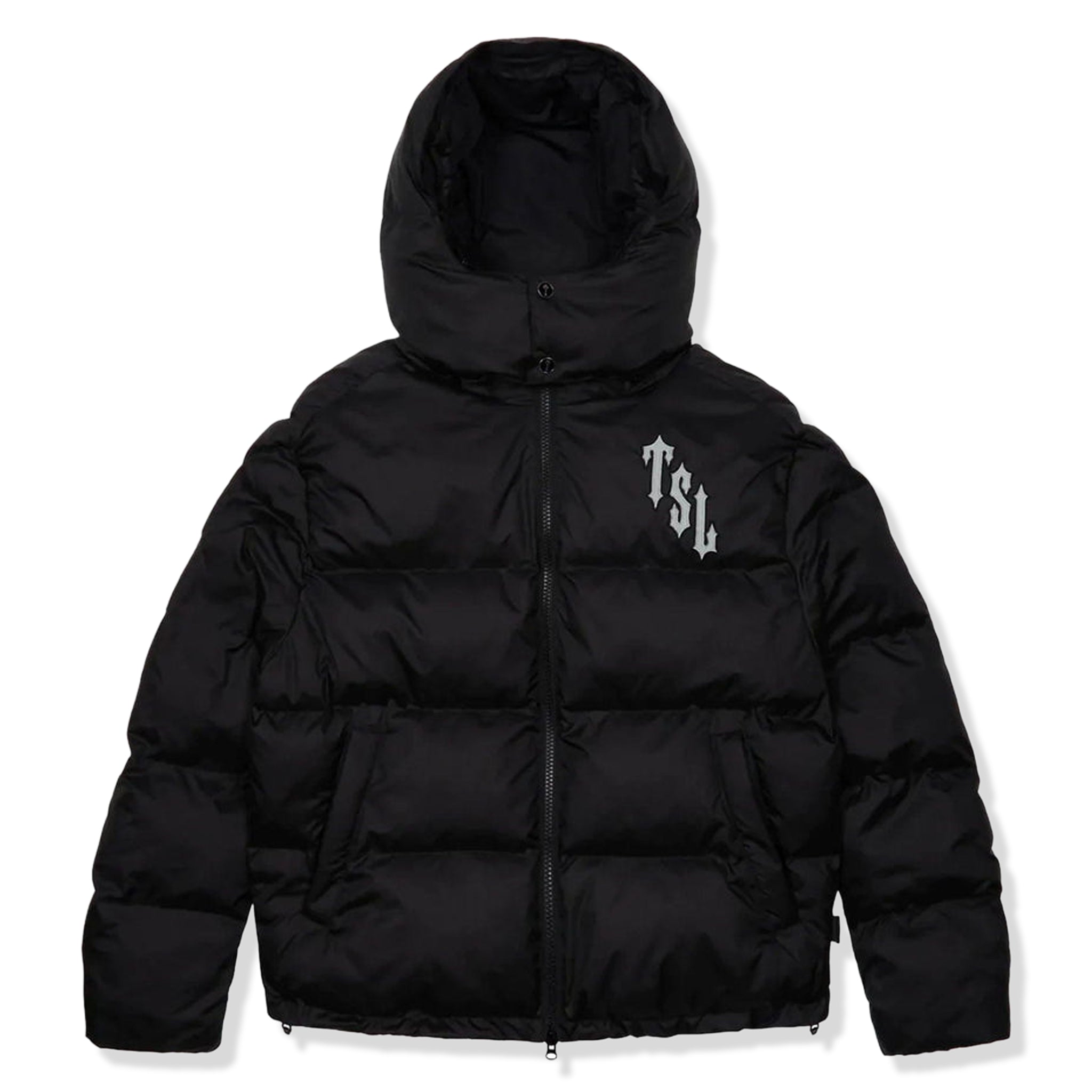 Trapstar Shooters Reflective Hooded Puffer Black Jacket