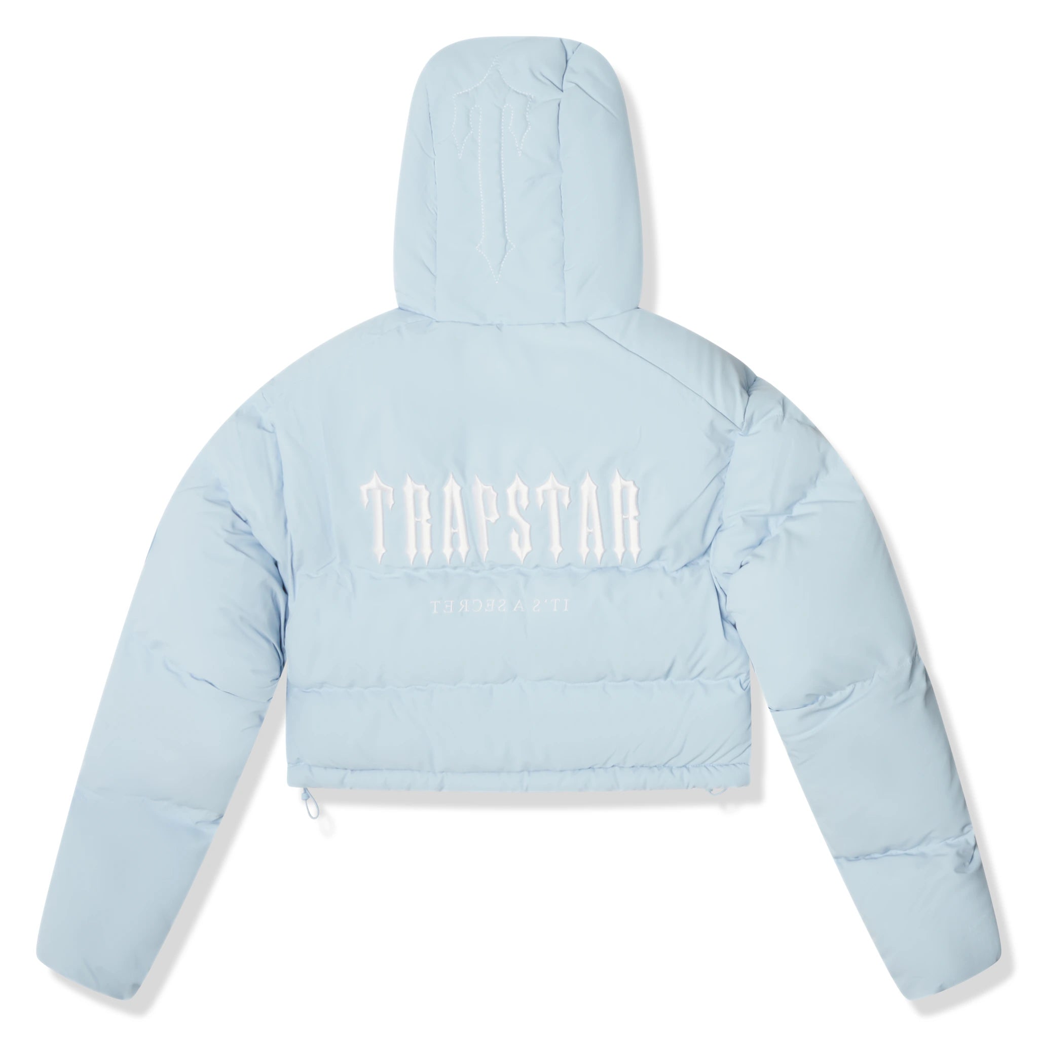 Back view of Trapstar Womens Decoded 2.0 Ice Blue Puffer Jacket
