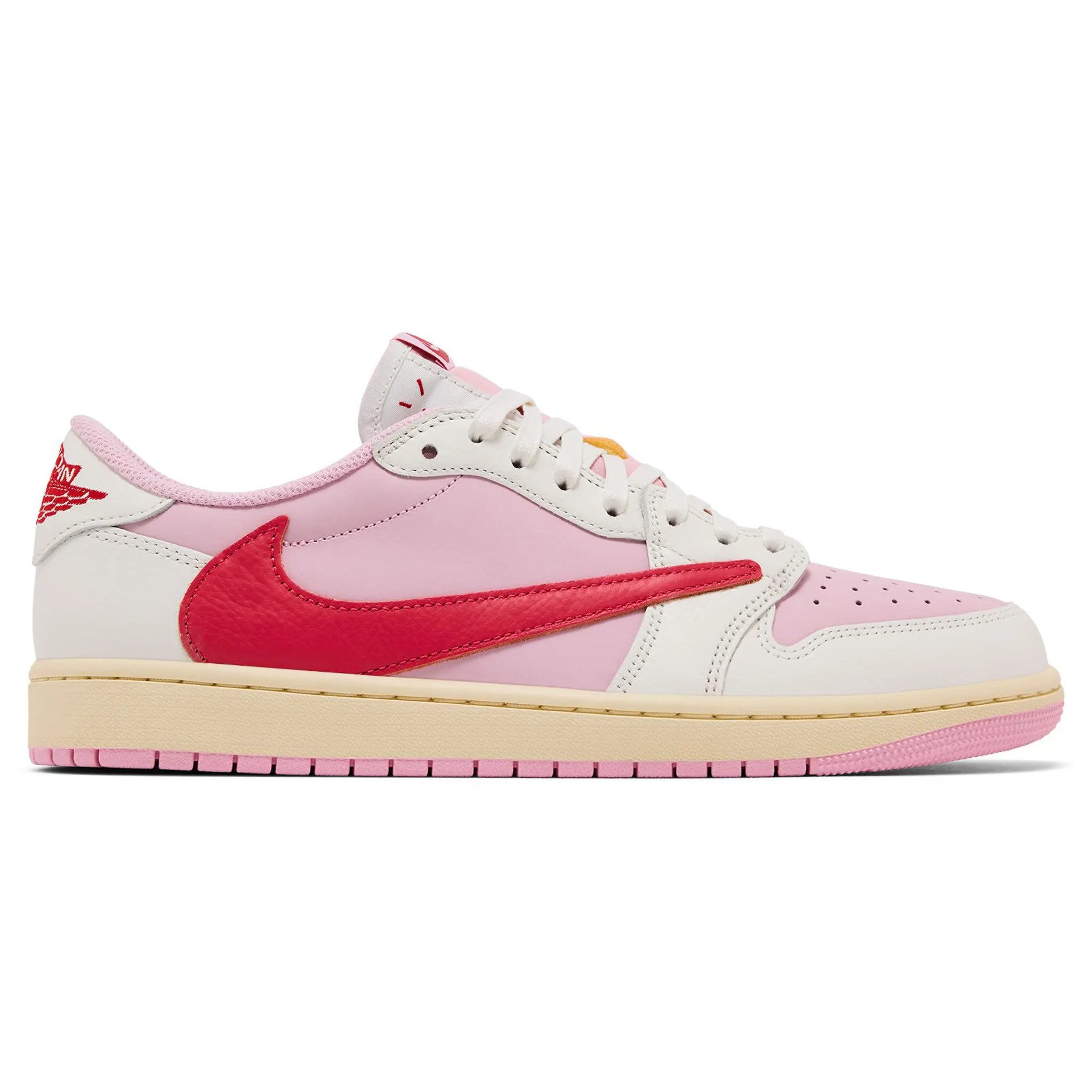 Side View of Travis Scott x Air Jordan 1 Low OG Tropical Pink IQ7604-101