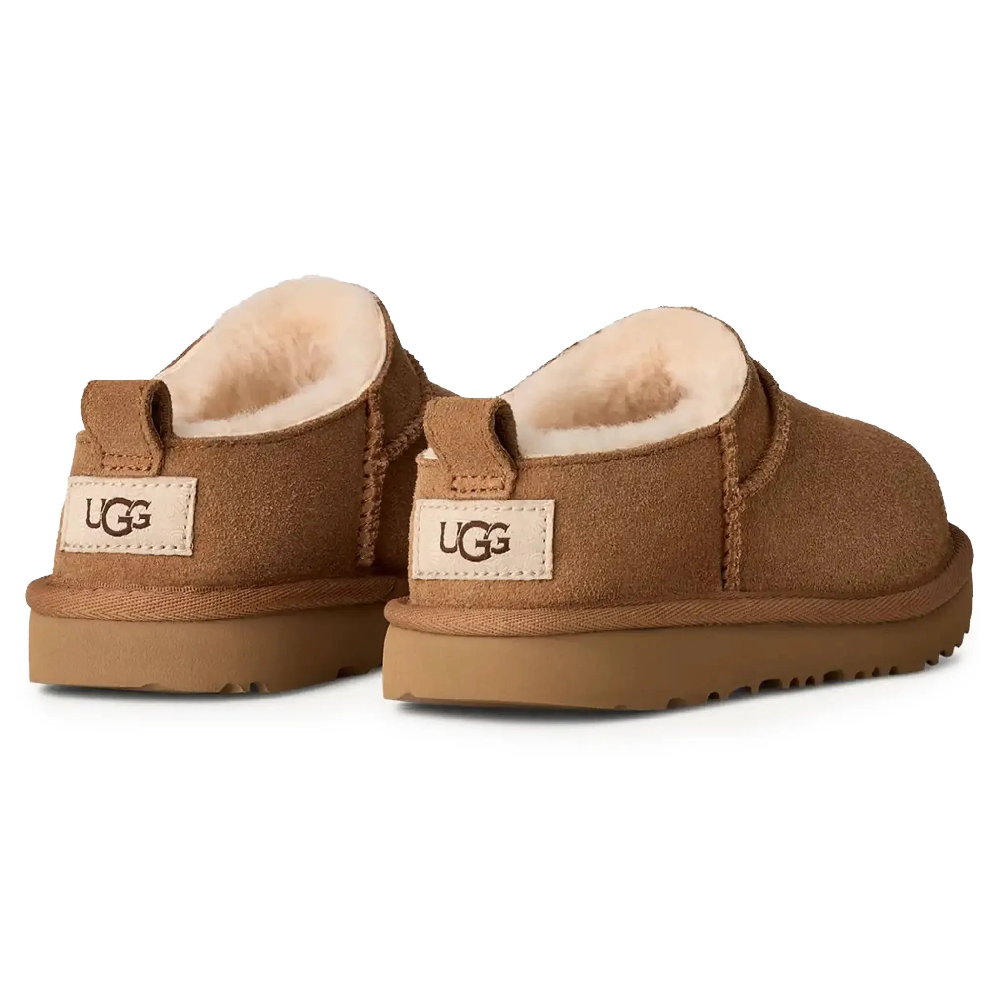 Back Side View of UGG Classic Micro Kids Brown Slippers UGGA5019154230