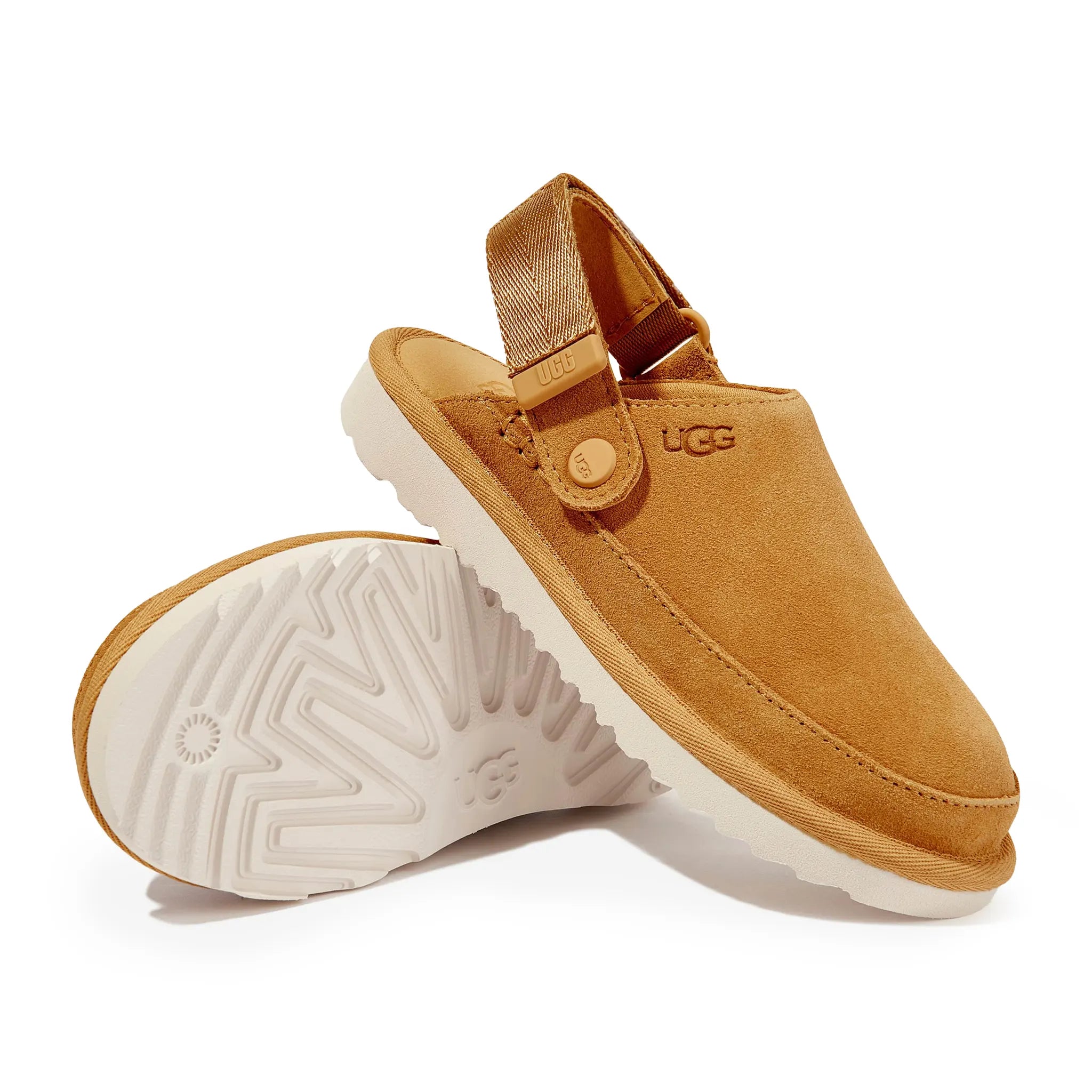 Sole Side View of UGG Goldenstar Girls Brown Clogs UGGS4014154231