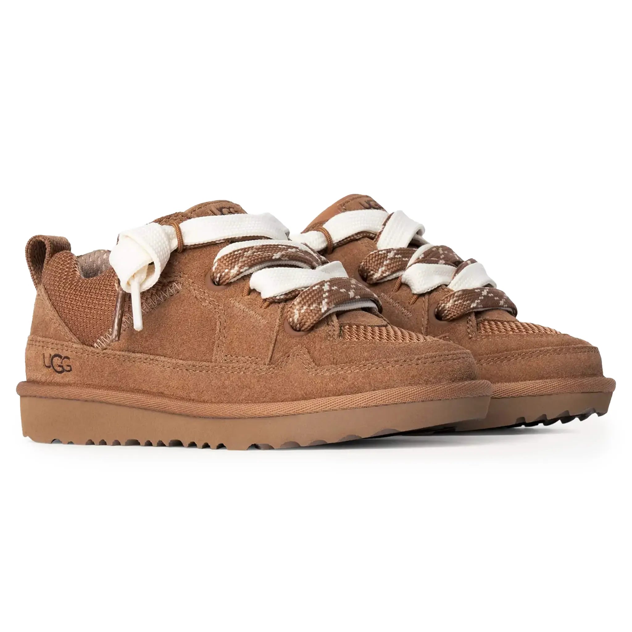 Front Side View of UGG Lo Lowmel Kids Brown Trainers UGGS5006154230