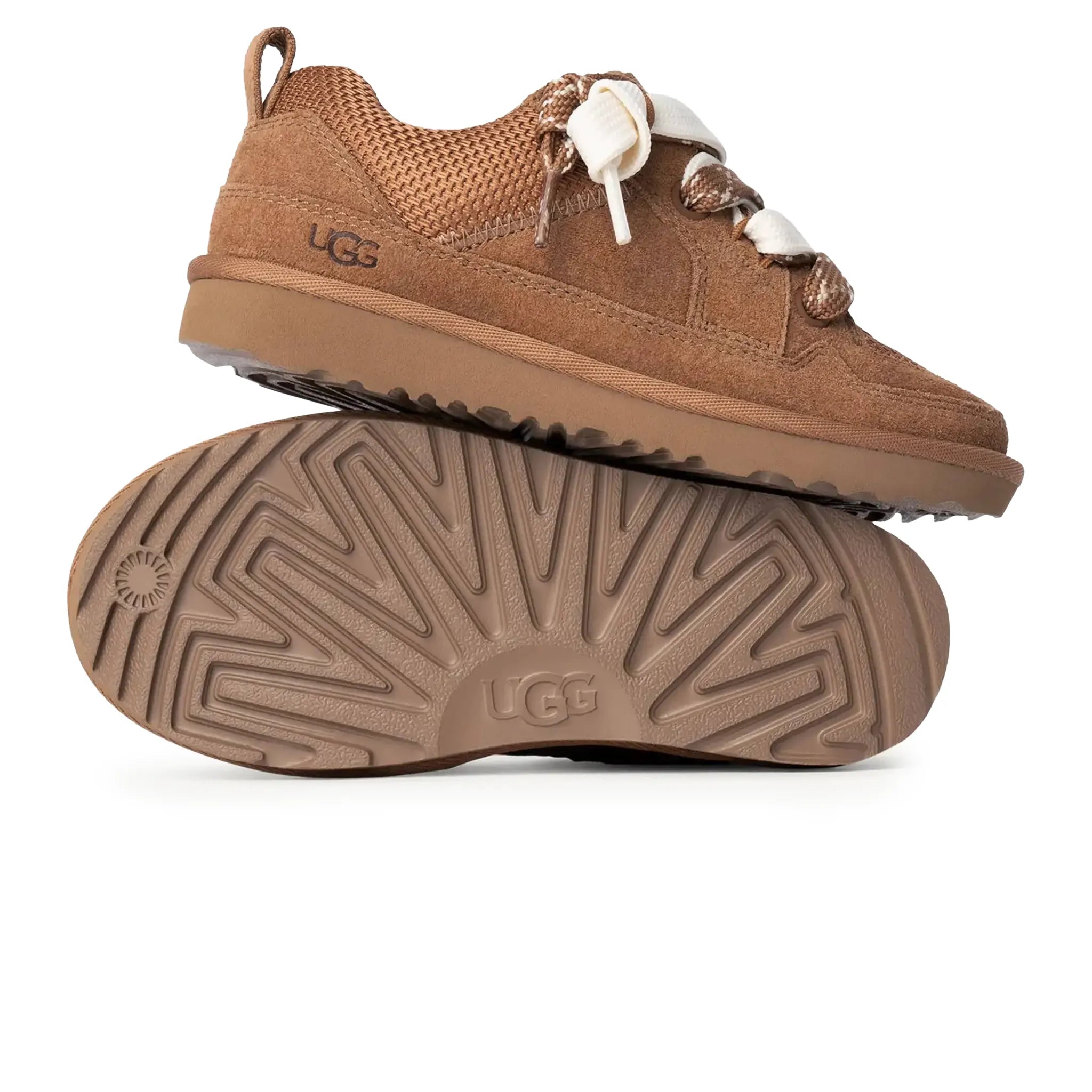 Sole Side View of UGG Lo Lowmel Kids Brown Trainers UGGS5006154230