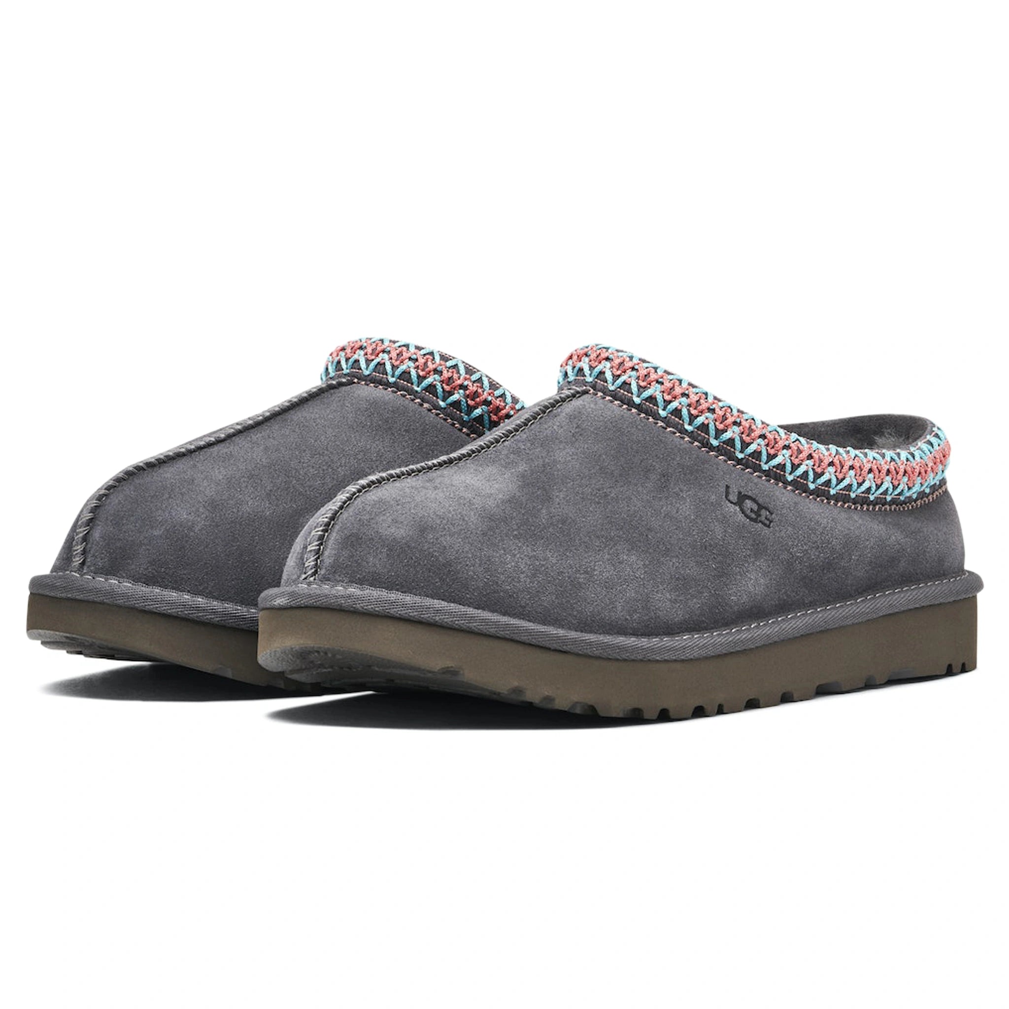 Front side view of UGG Tasman Grey Slippers (W) 5955-DGRY