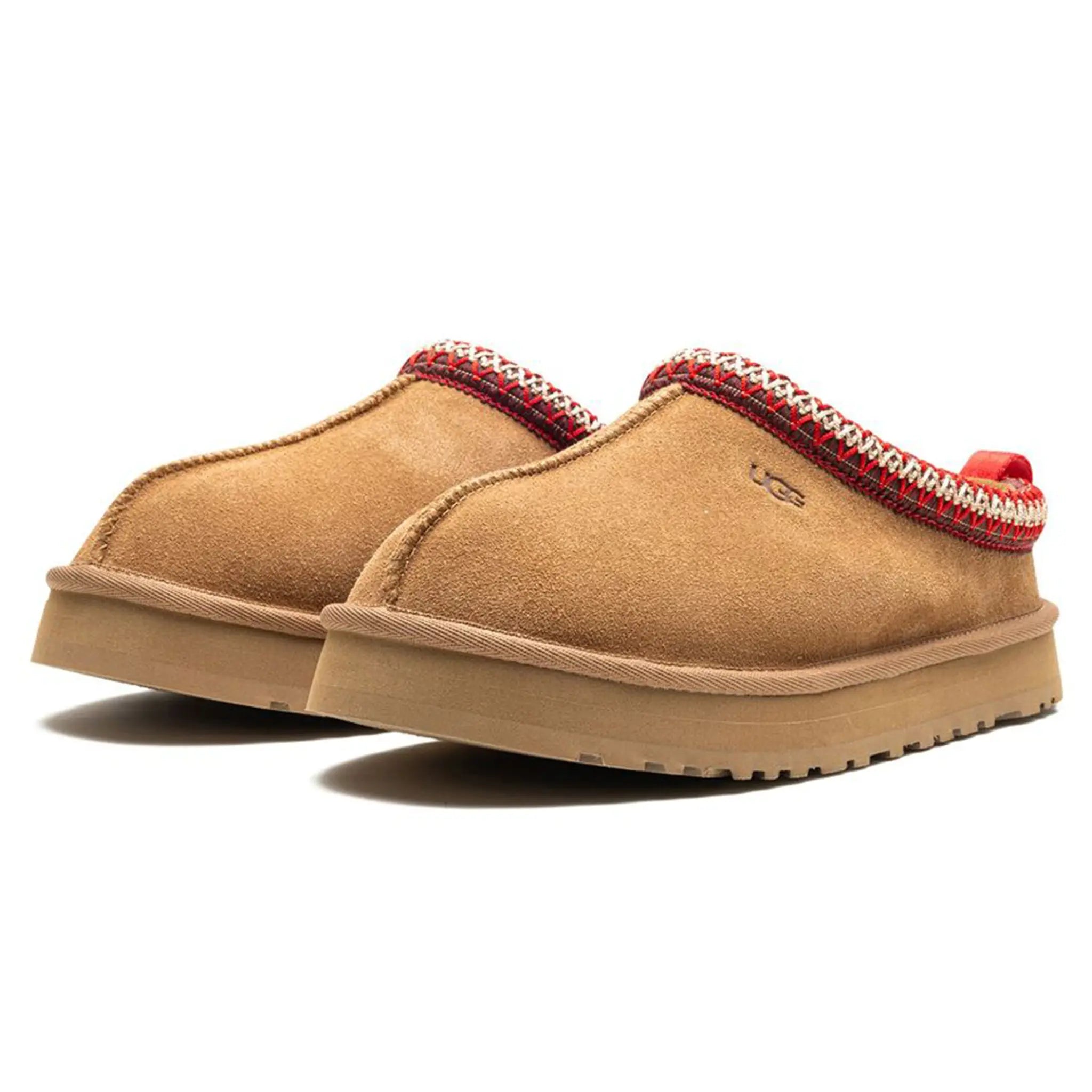 Front side view of UGG Tazz Chestnut Kids Slippers 1143776K-CHE