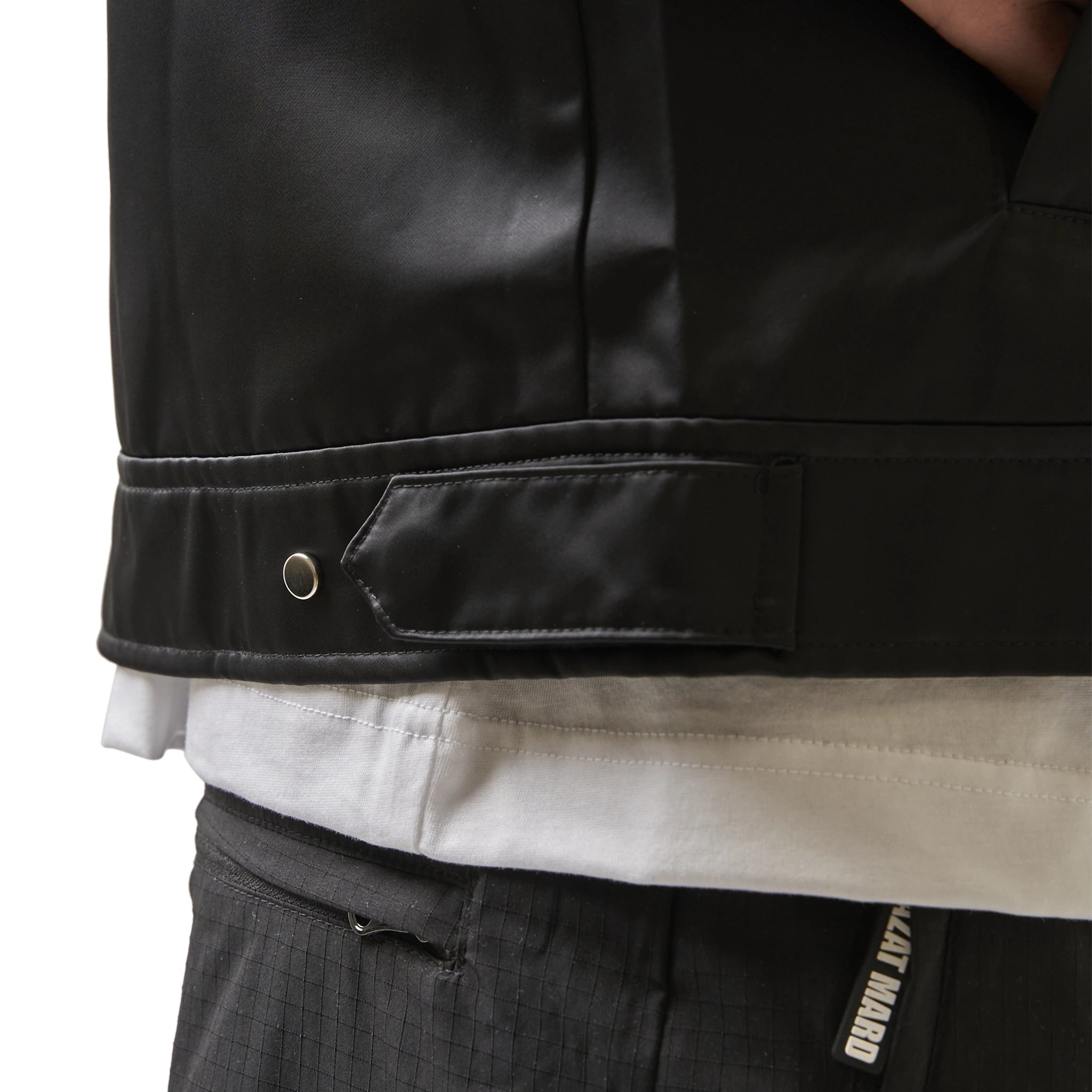 View of Azat Mard Nylon Les Gens Black Zipper Jacket