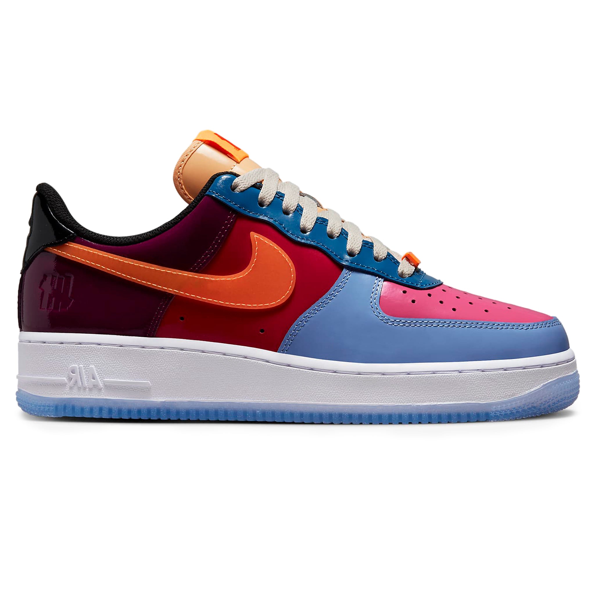 Side view of Undefeated x Nike Air Force 1 Low Multi-Patent DV5255-400