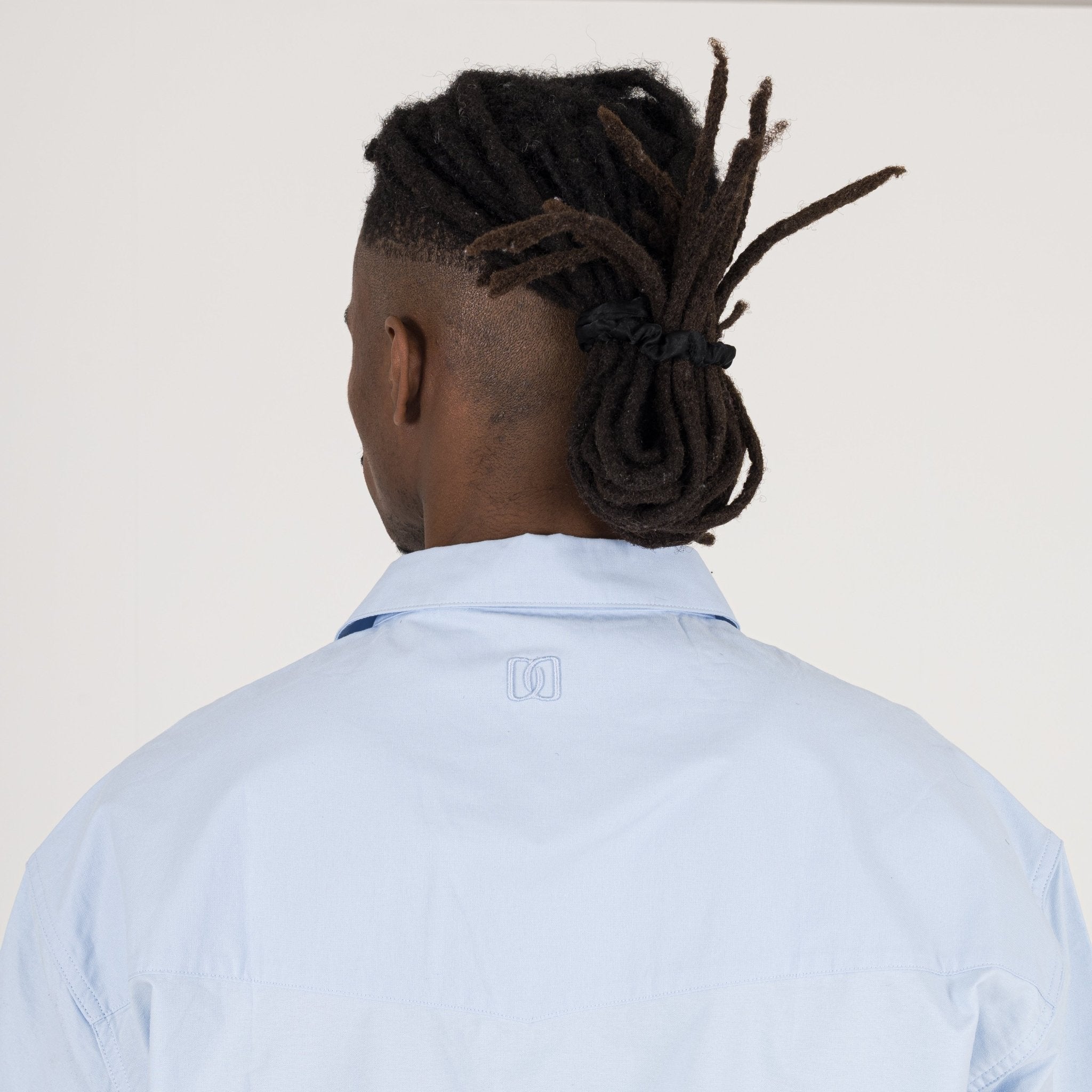 Detail view of Destructive Uniform L/S Horizon Blue Shirt