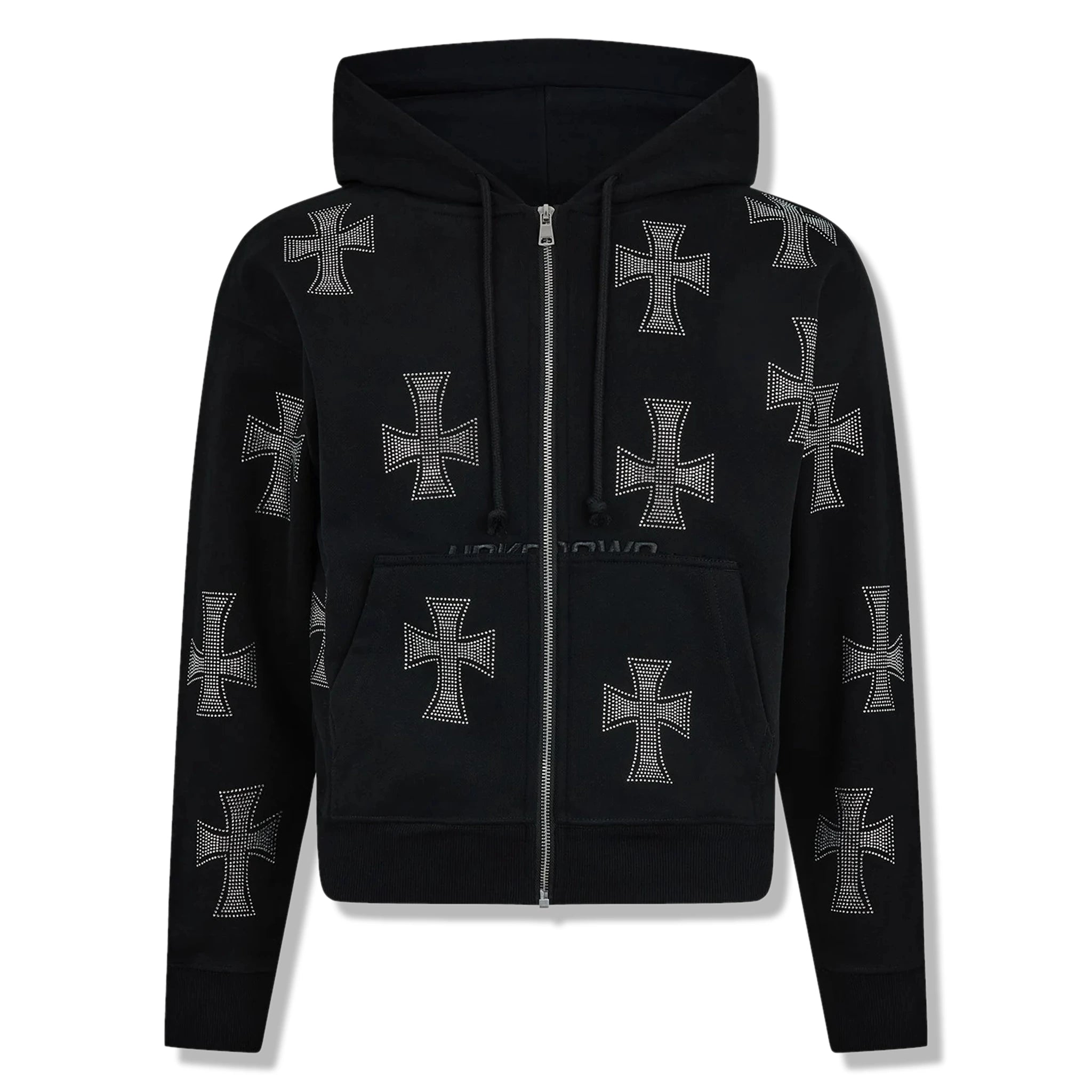 Unknown London Black Rhinestone Hoodie Crepslocker