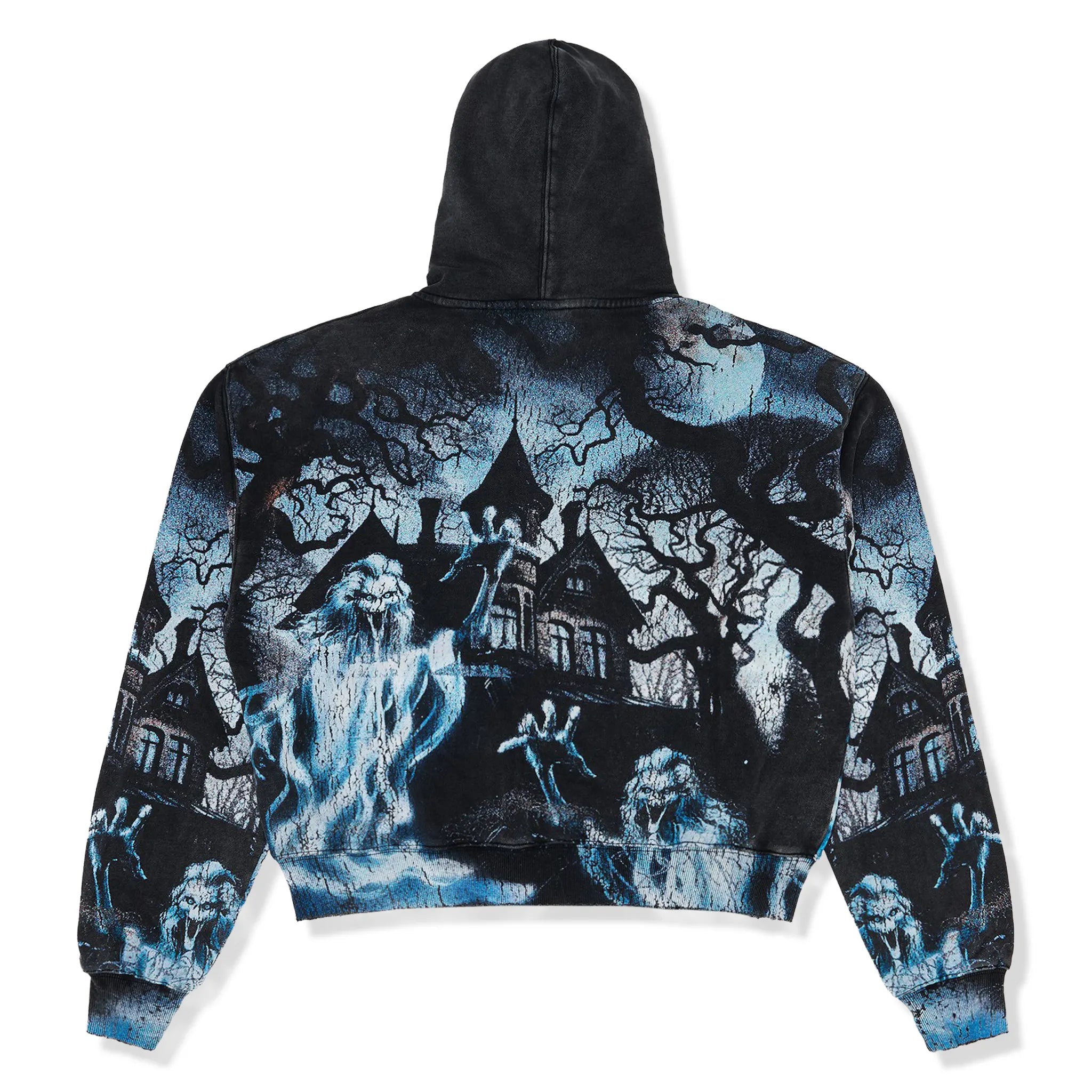 Back View of Vale Forever Casper Black Zip-Up Hoodie