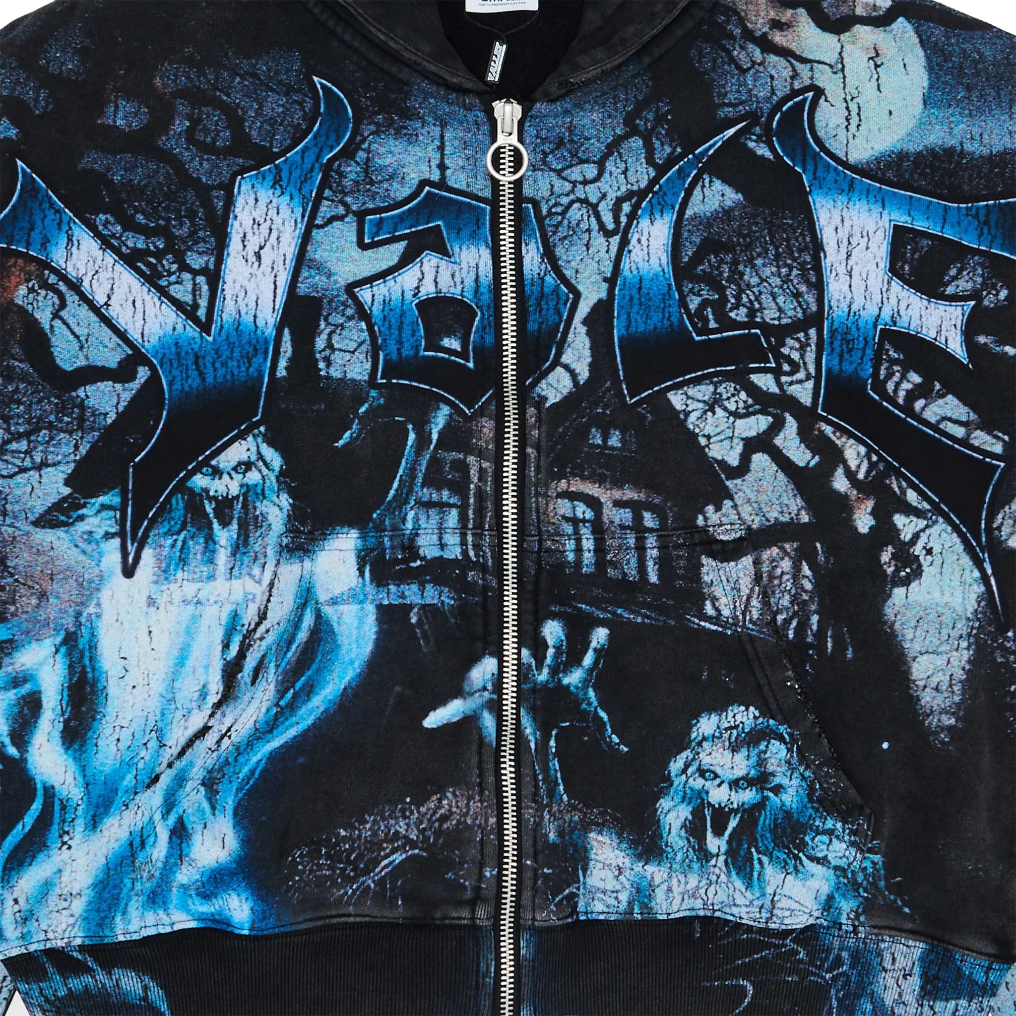 Detailed View of Vale Forever Casper Black Zip-Up Hoodie