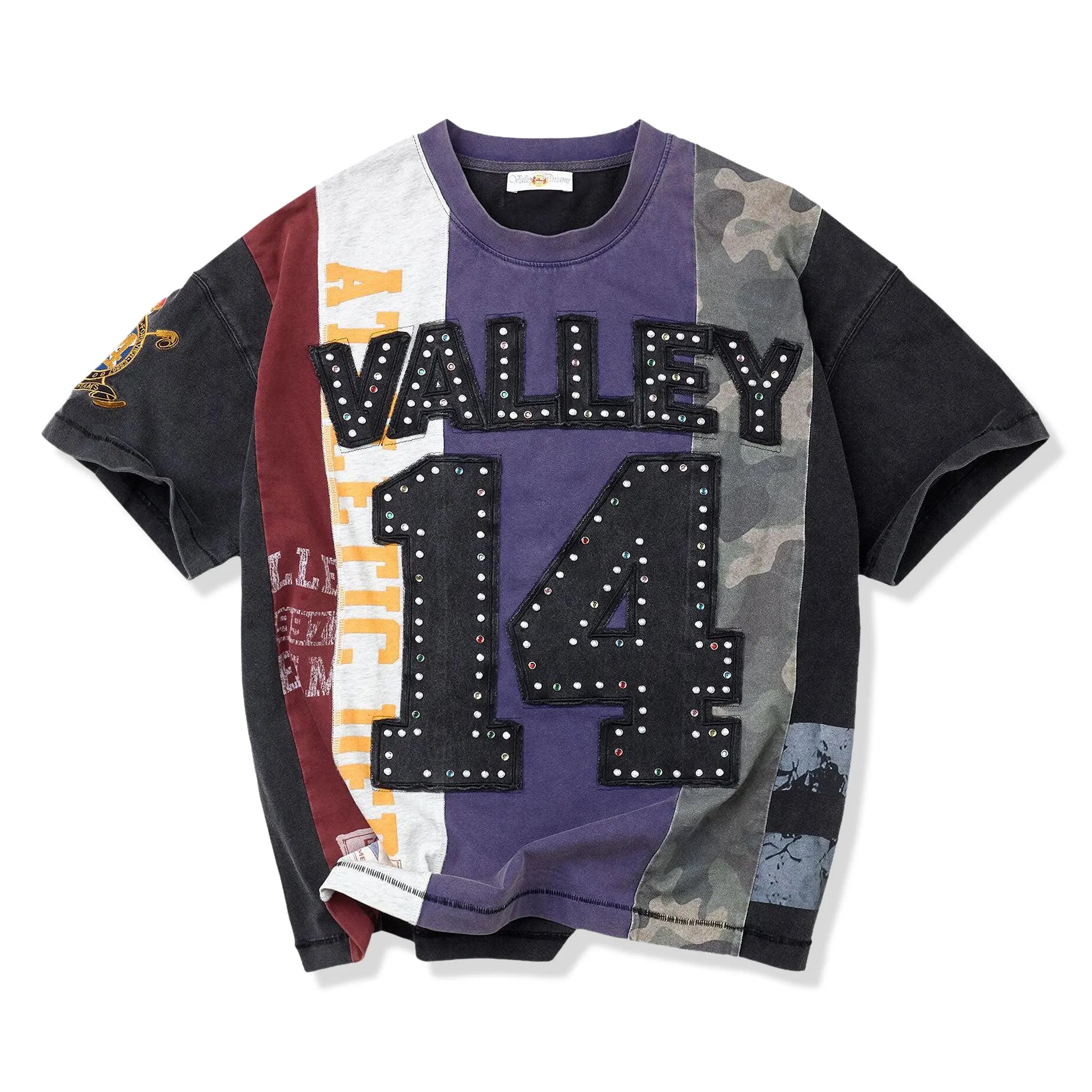 Front View of Vale Forever Chopped Multicolor T-Shirt
