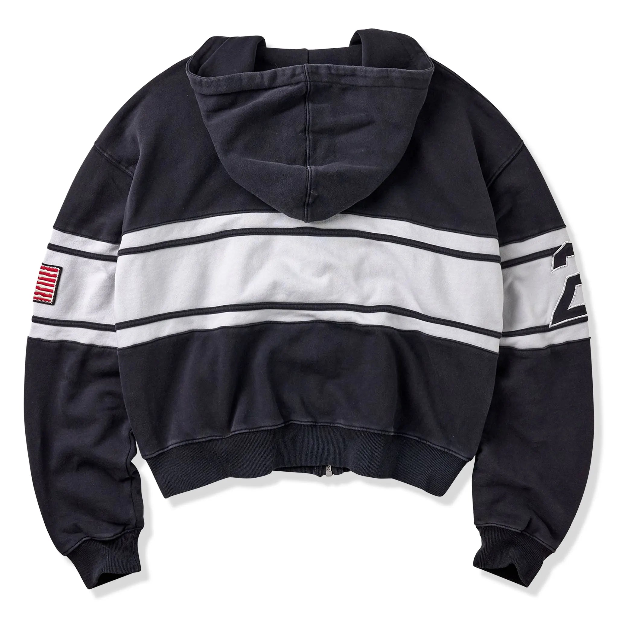 Back View of Vale Forever Cursive Black Zip-Up Hoodie