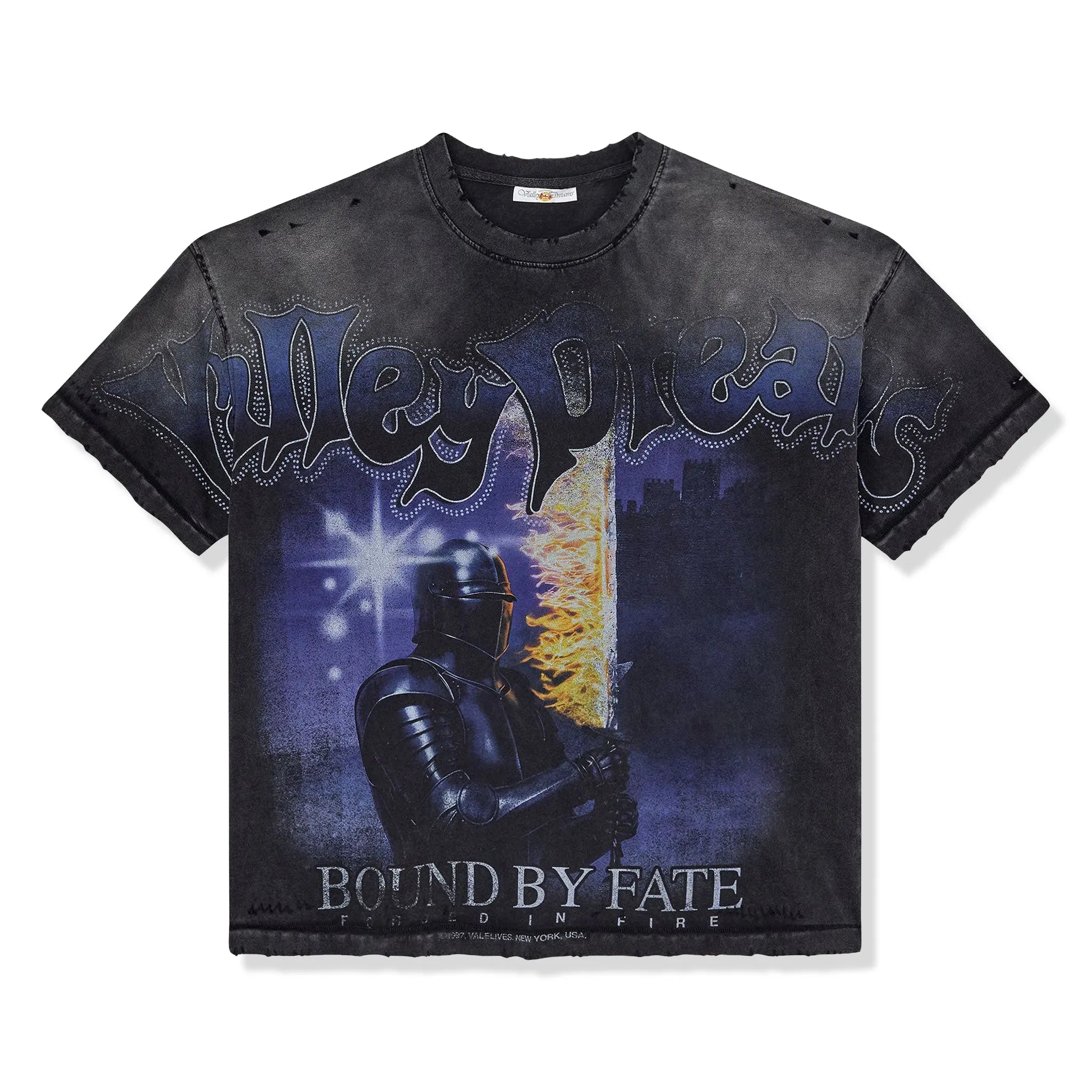 Front View of Vale Forever Lancelot Black T-Shirt