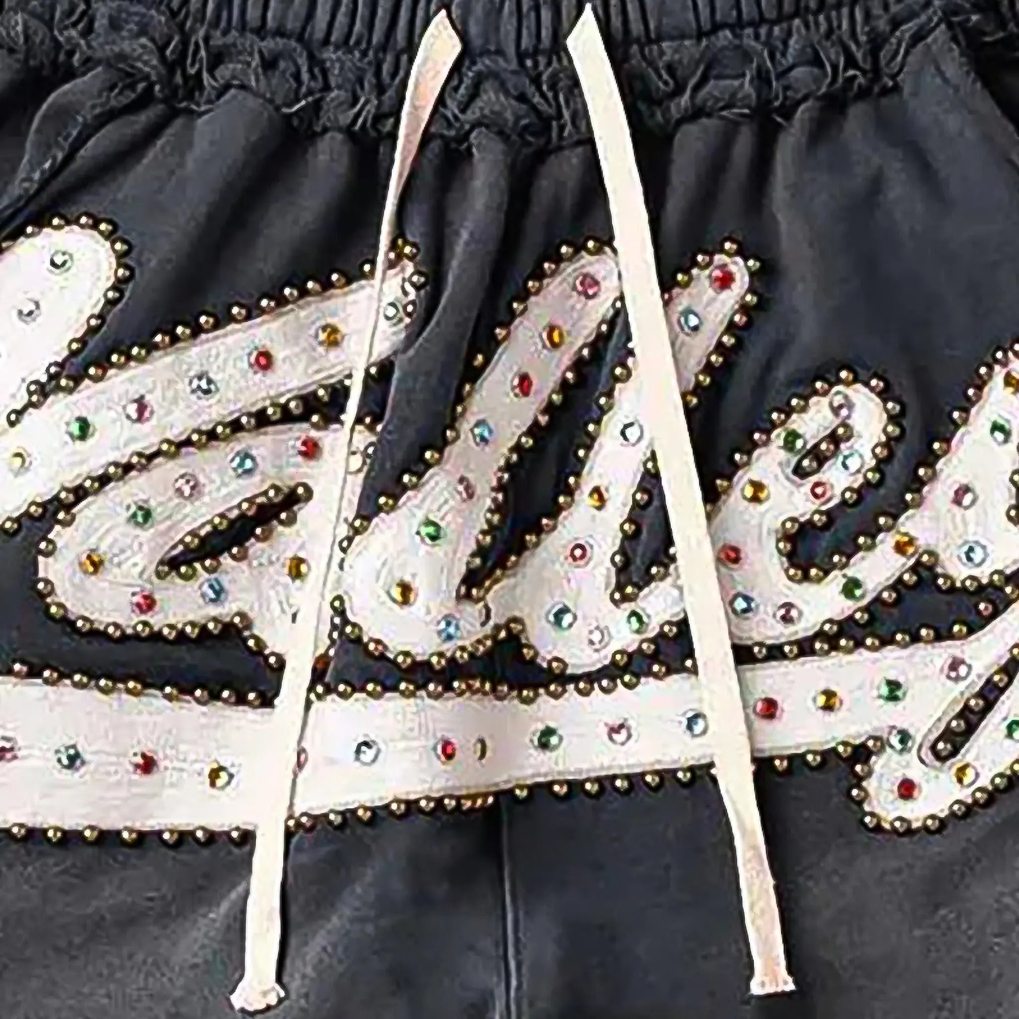 Detailed View of Vale Forever Skittles Black Shorts