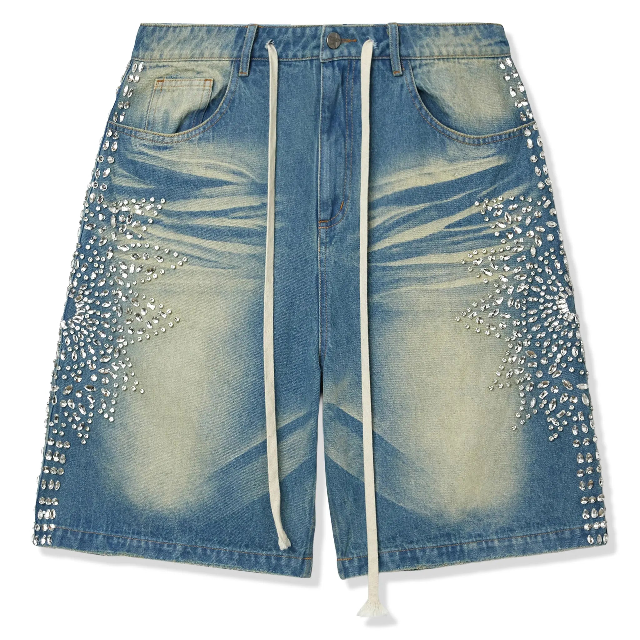 Front View of Vale Forever Studded Siren Shorts
