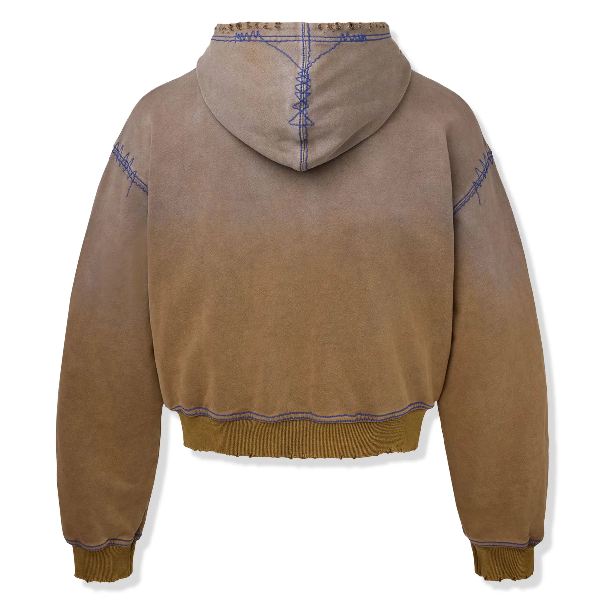 Back View of Vale Forever Sunny Brown Zip-Up Hoodie