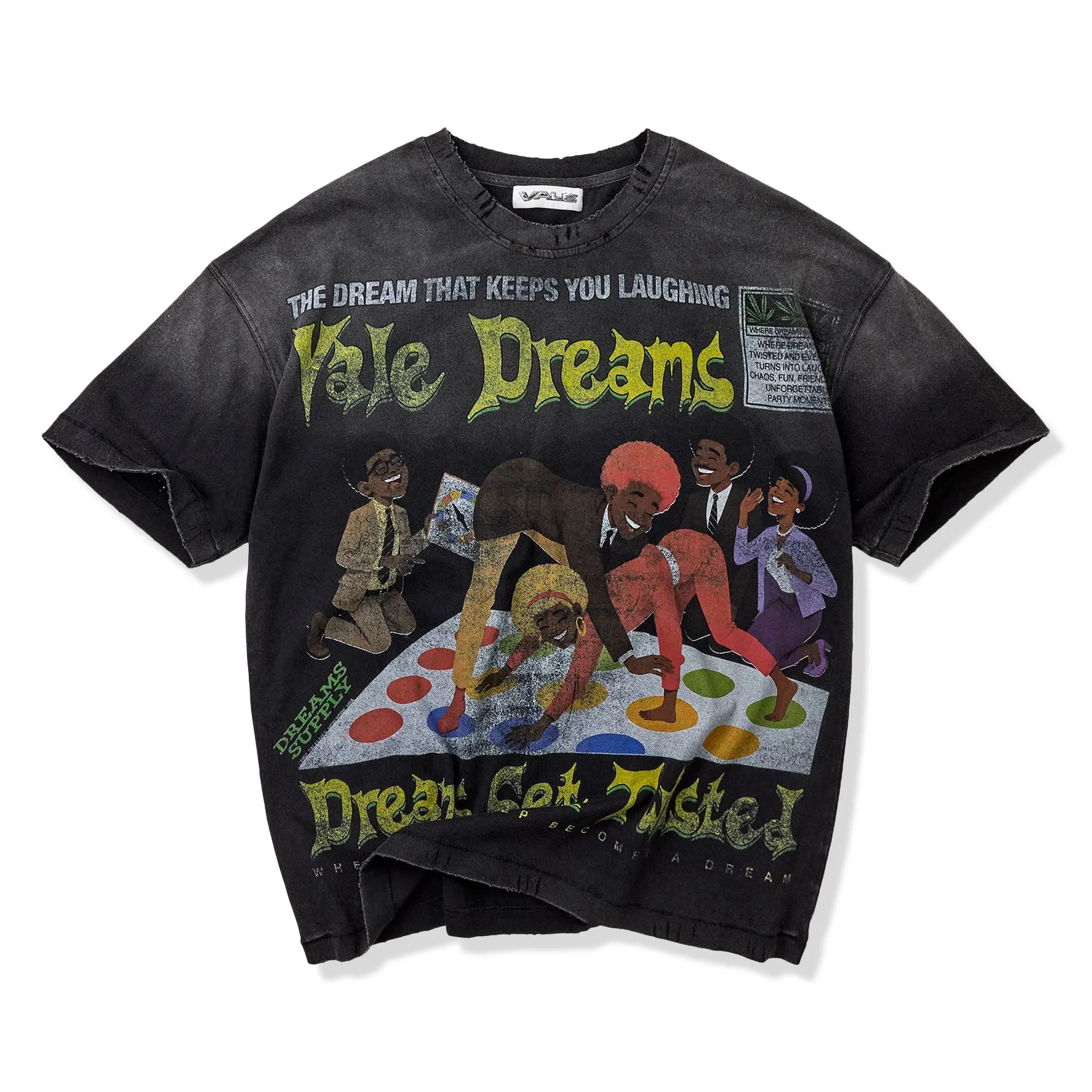 Front View of Vale Forever Twister Black T-Shirt