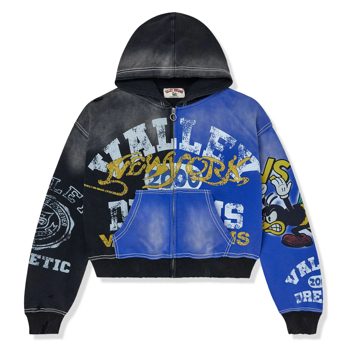 Vale Forever Valley Dreams Bipolar Black Blue Zip-Up Hoodie | Vale Forever Valley Dreams Bipolar Black Blue Zip-Up Hoodie |