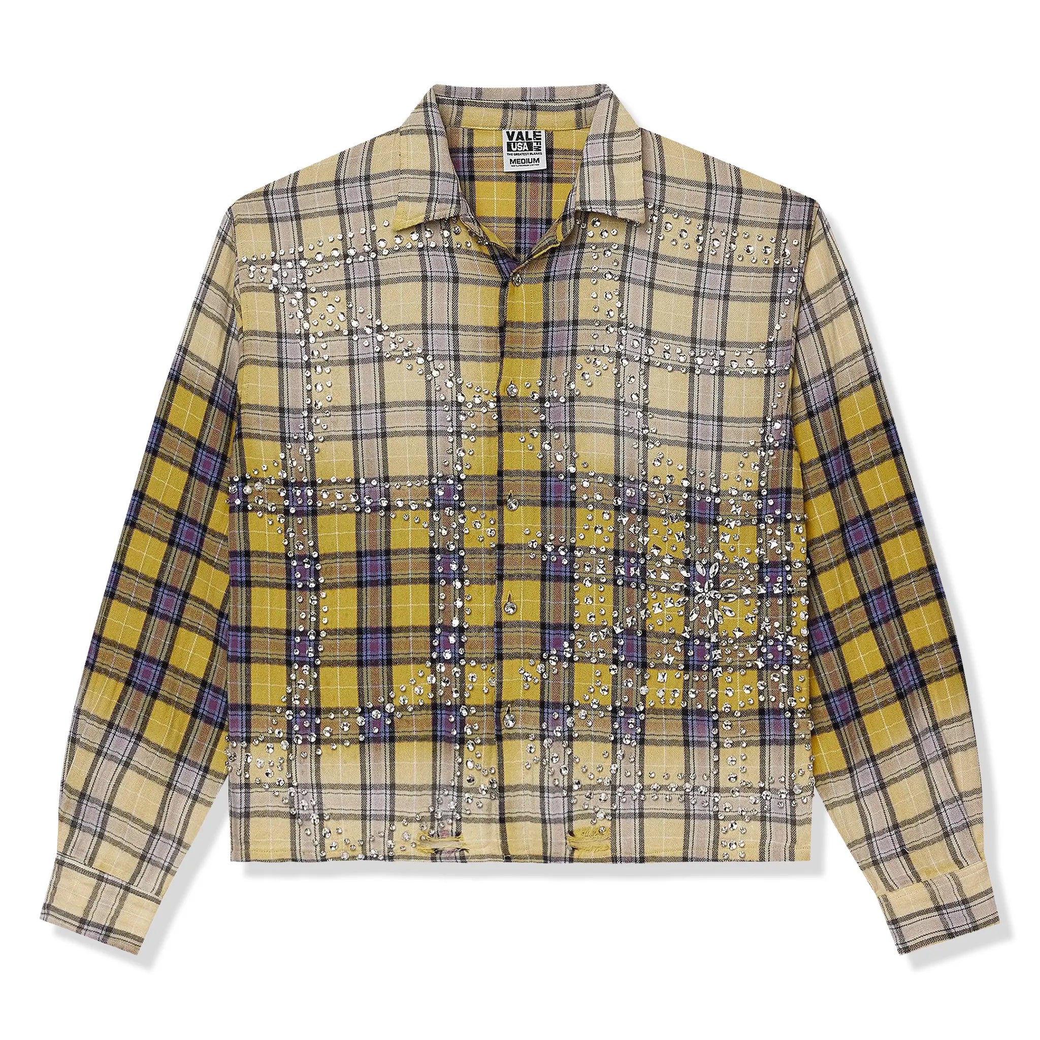 Front View of Vale Forever Valley Dreams Lemonhead Flannel Shirt