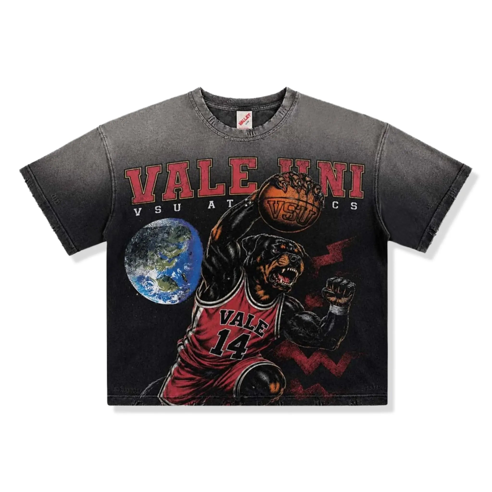 Front View of Vale Forever VSU Athletics Dog Basketball T-Shirt