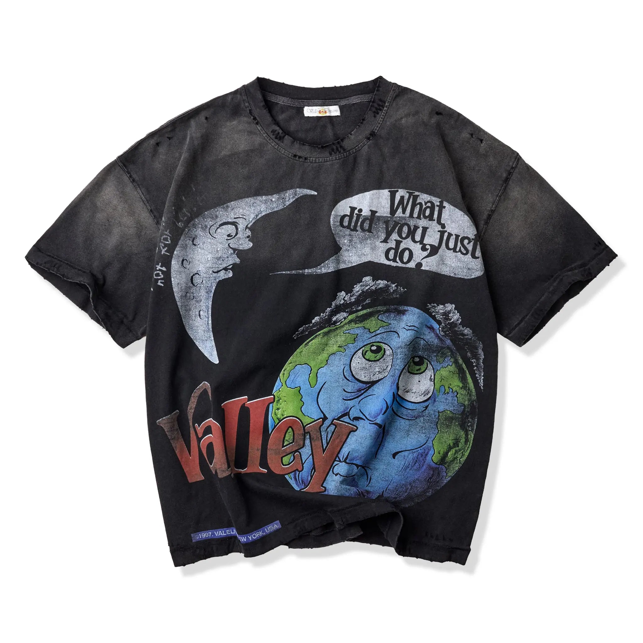Front View Of Vale Forever World Peace Black T-Shirt