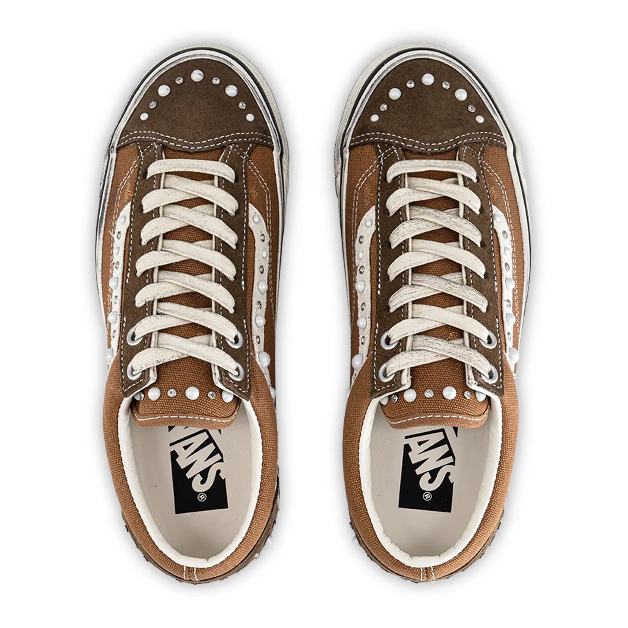 Front View of Vans Pearlised Pack Cocoa Brown Old Skool 36LX VN000E8VFST1