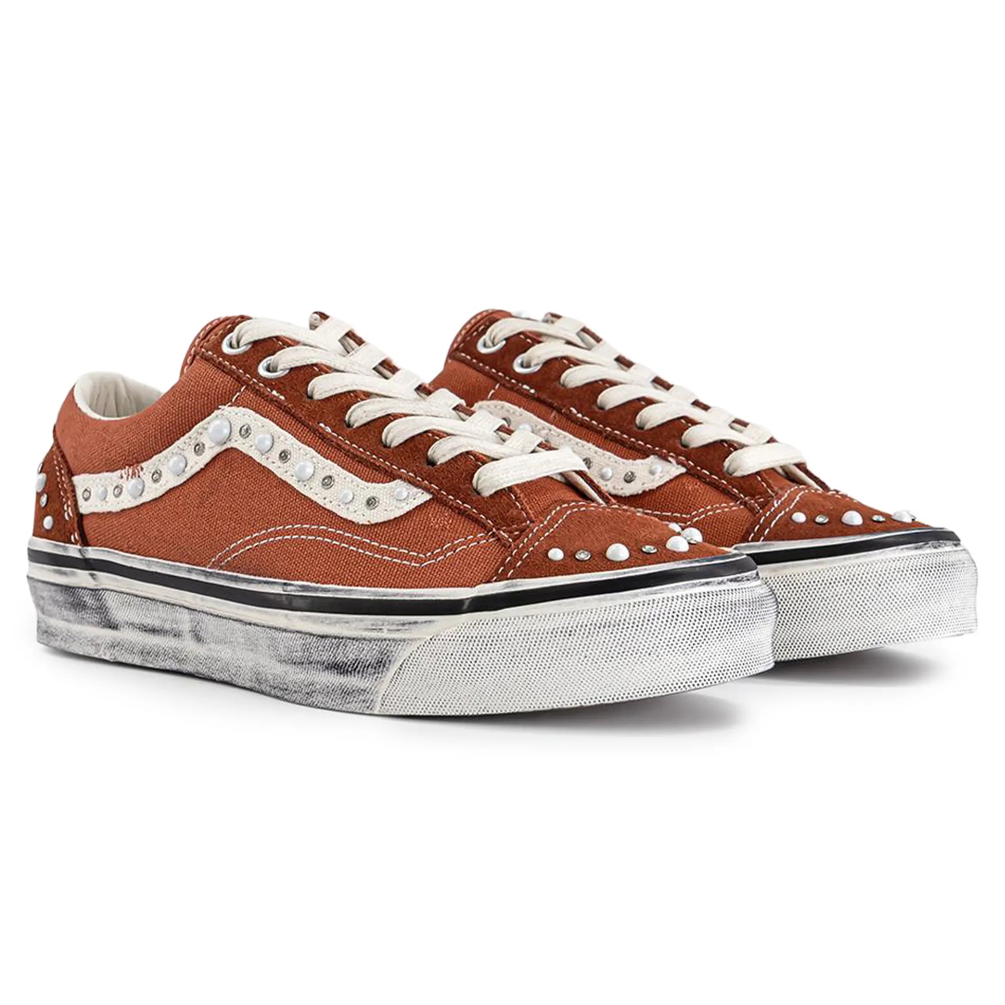 Front Side View of Vans Pearlised Rust Bronze Old Skool 36LX VN000E8VFSB