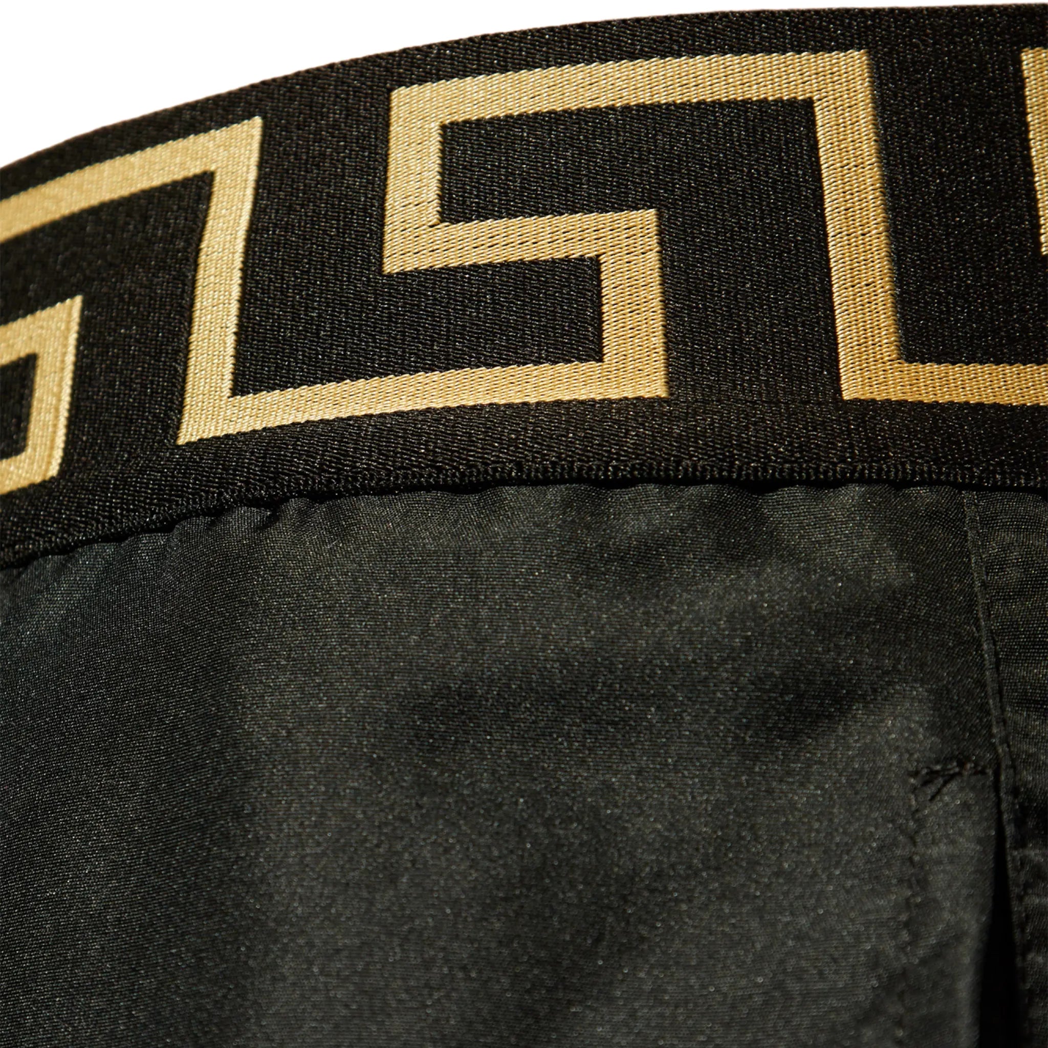 Detailed View of Versace Logo Swimming Shorts Black