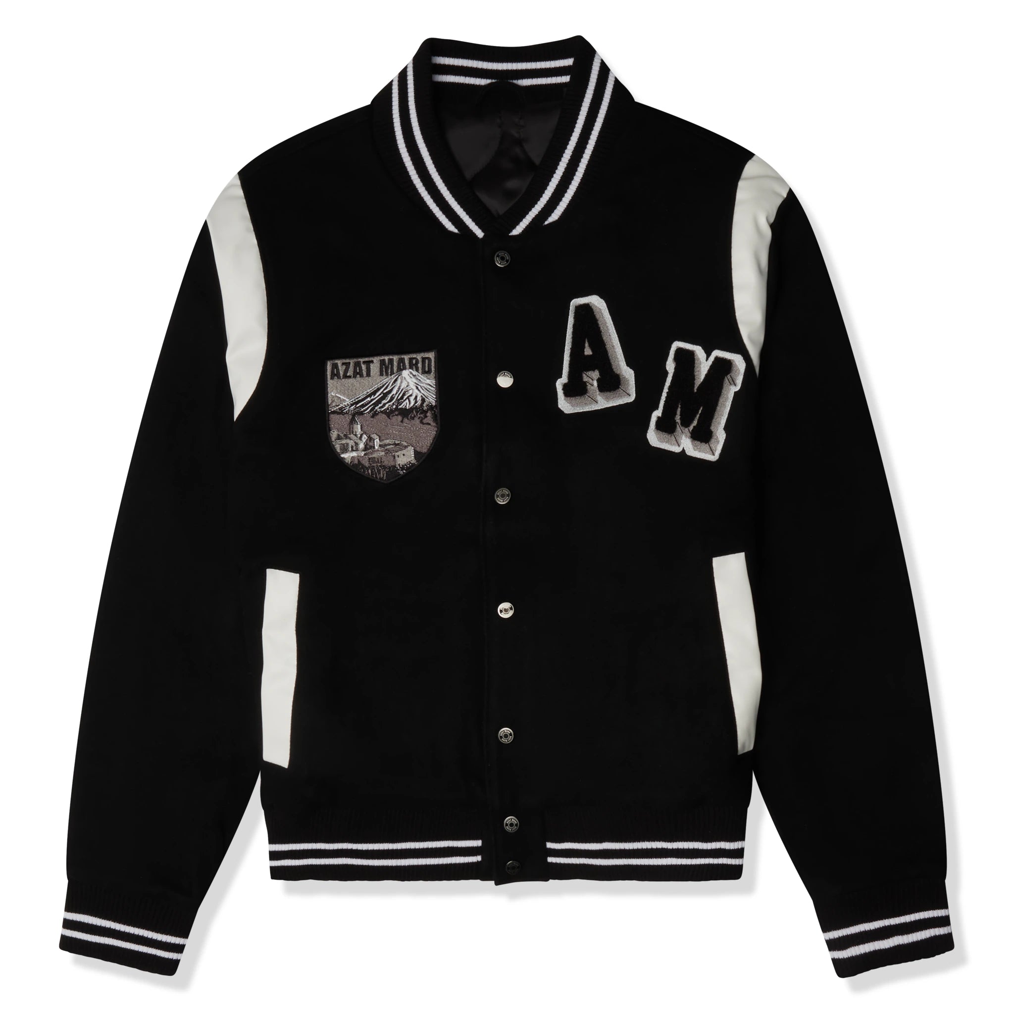 Azat Mard Black Varsity Jacket | Crepslocker