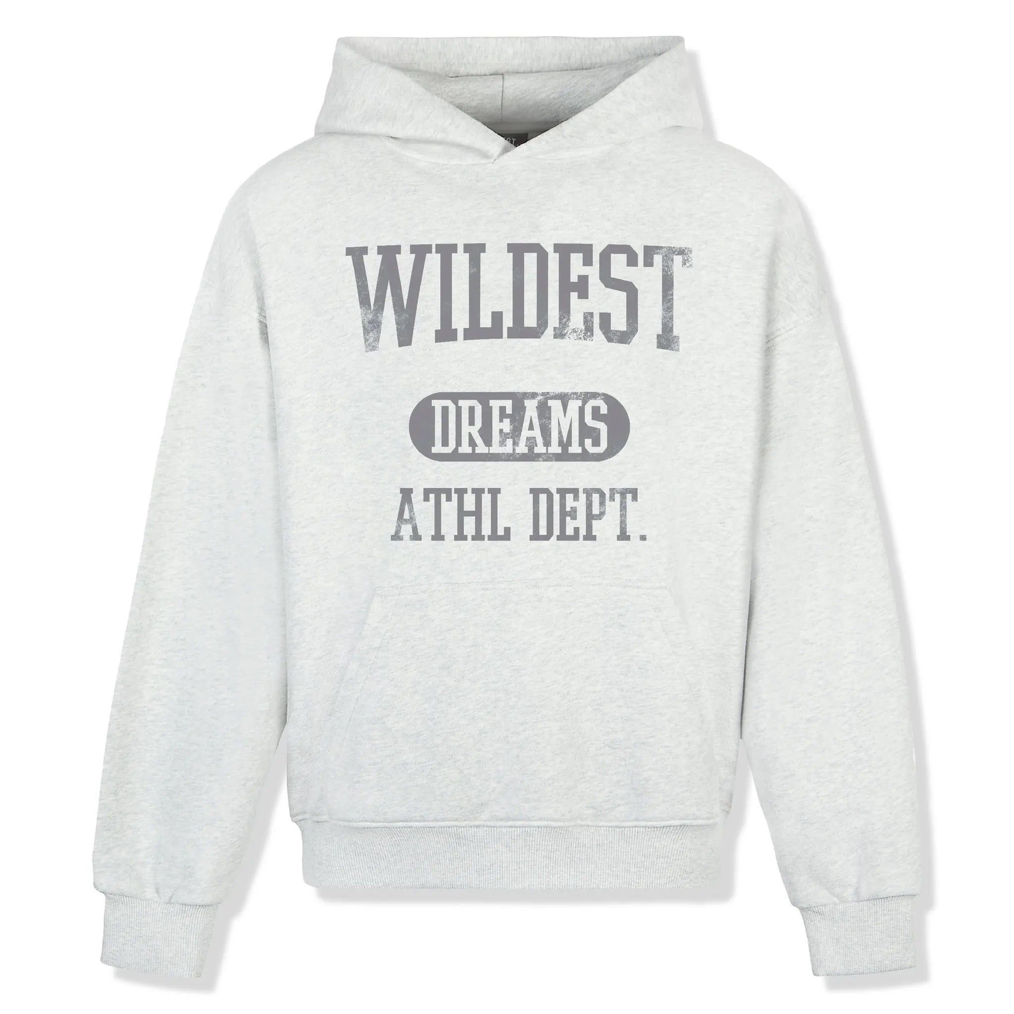Front View of Wildest Dreams Grey Varsity Hoodie WD-VH-GRY