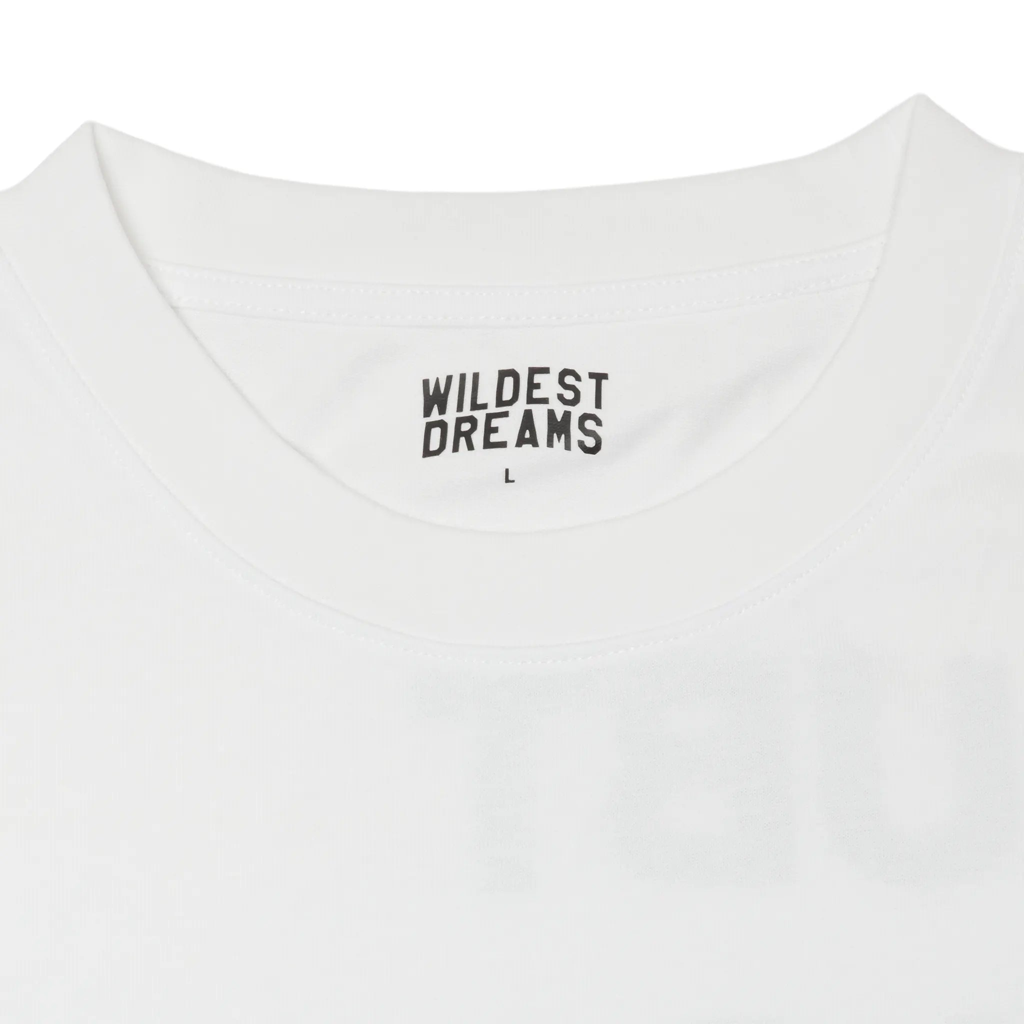 Detailed Logo View of Wildest Dreams Star Logo L/S White T Shirt
