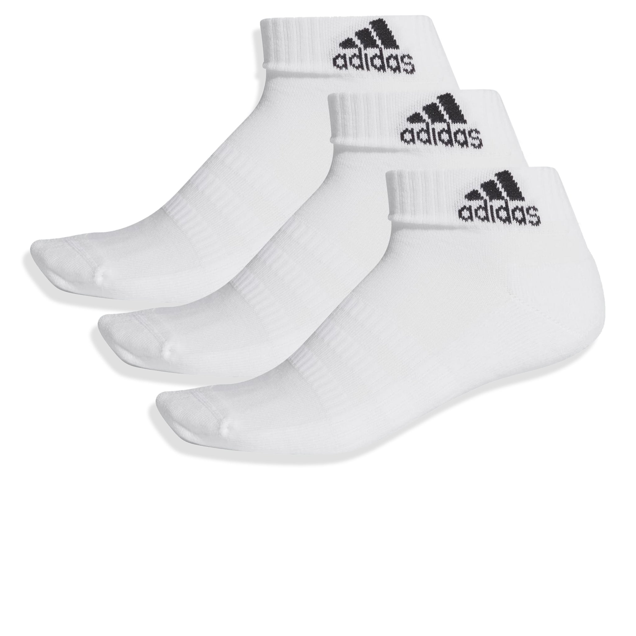 Image of Adidas Cushioned White Ankle Socks - 3 Pairs