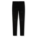 Amiri MX1 Black Leather Patch Jeans