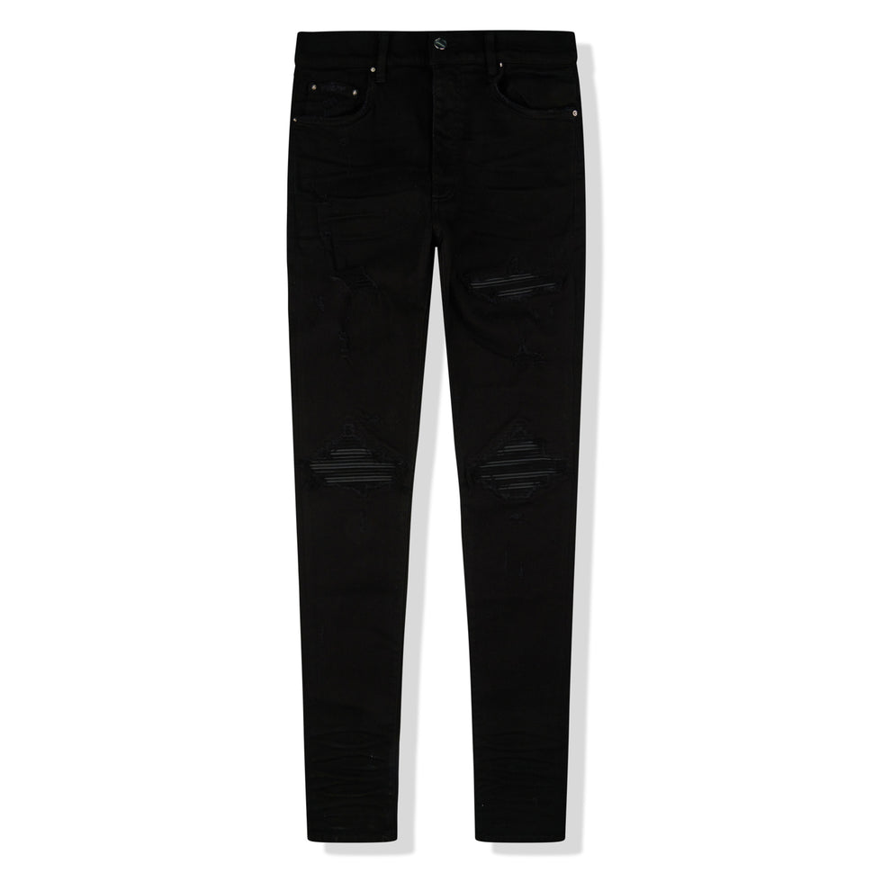 Amiri MX1 Black Leather Patch Jeans – Crepslocker