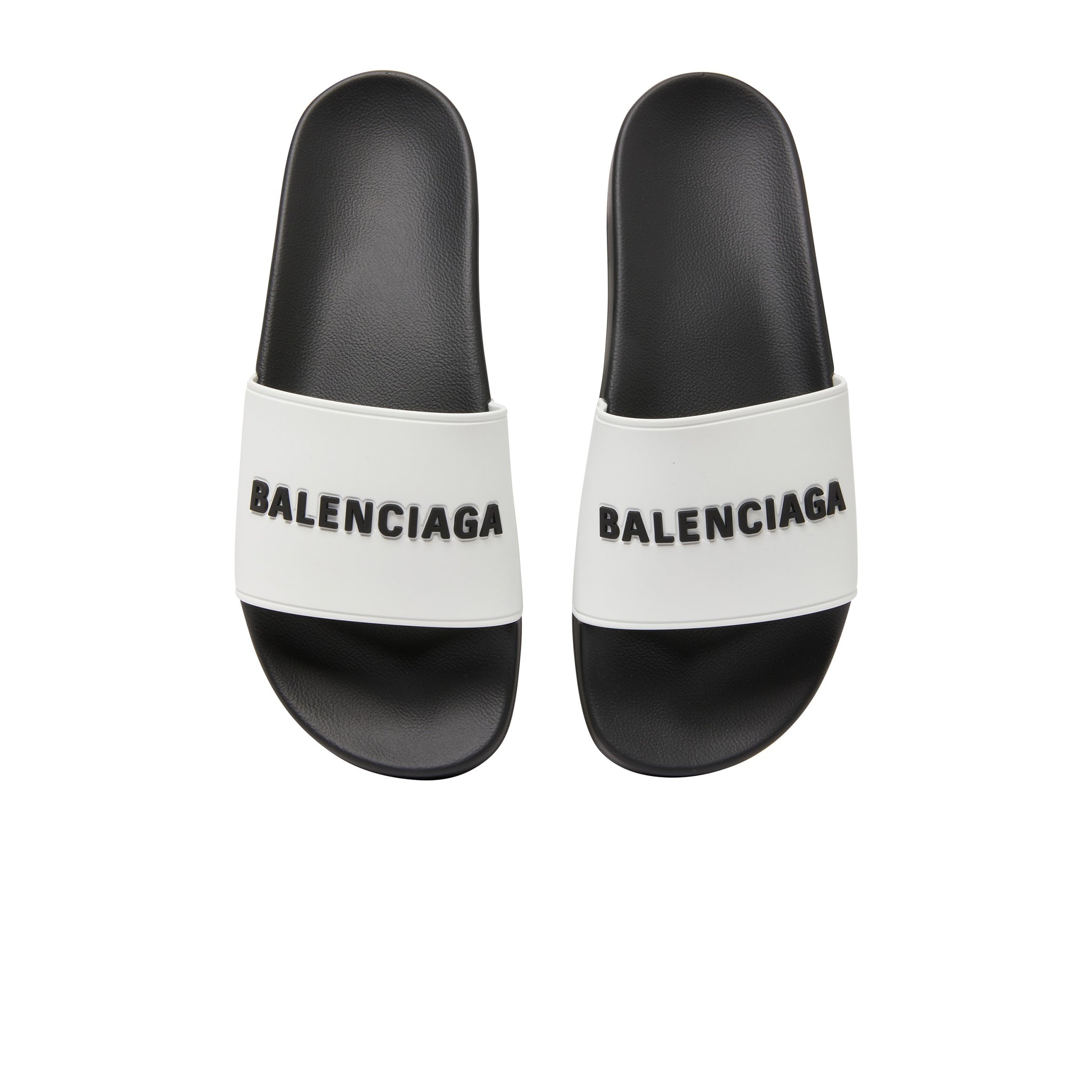 Balenciaga black and white slides Clearance