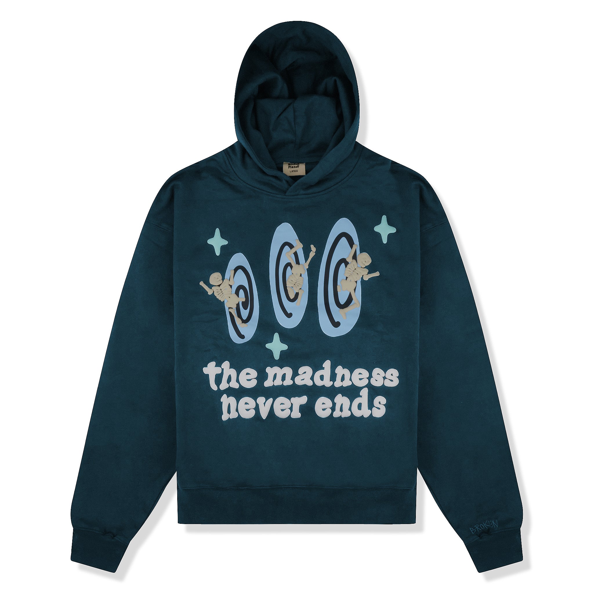 Image of Broken Planet Market The Madness Never Ends Navy Hoodie