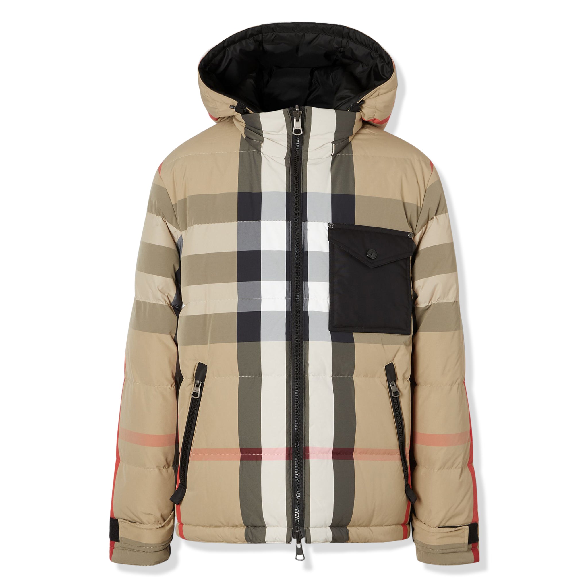 Image of Burberry Reversible Check Recycled Nylon Puffer Jacket