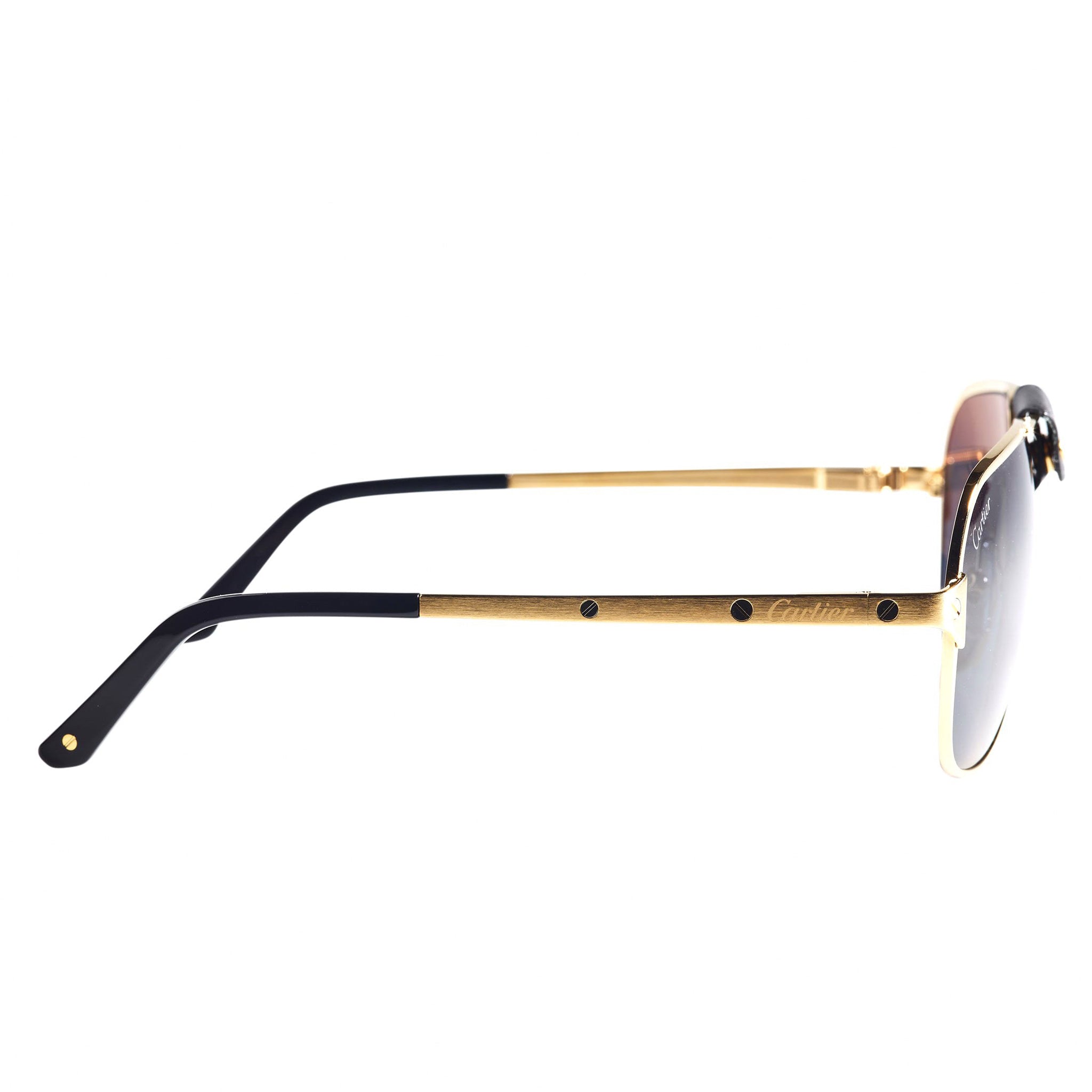 Image of Cartier Eyewear CT0165S Santos De Cartier Gold Sunglasses